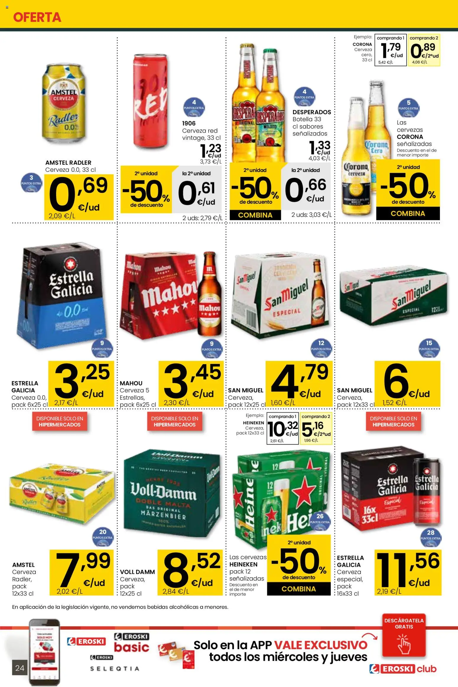 Eroski - Más de 2000 productos siempre a buen precio │ válido desde el 15.01.2026 | Página: 24 | Productos: Cerveza, Παρμεζάνα, Σπανάκι