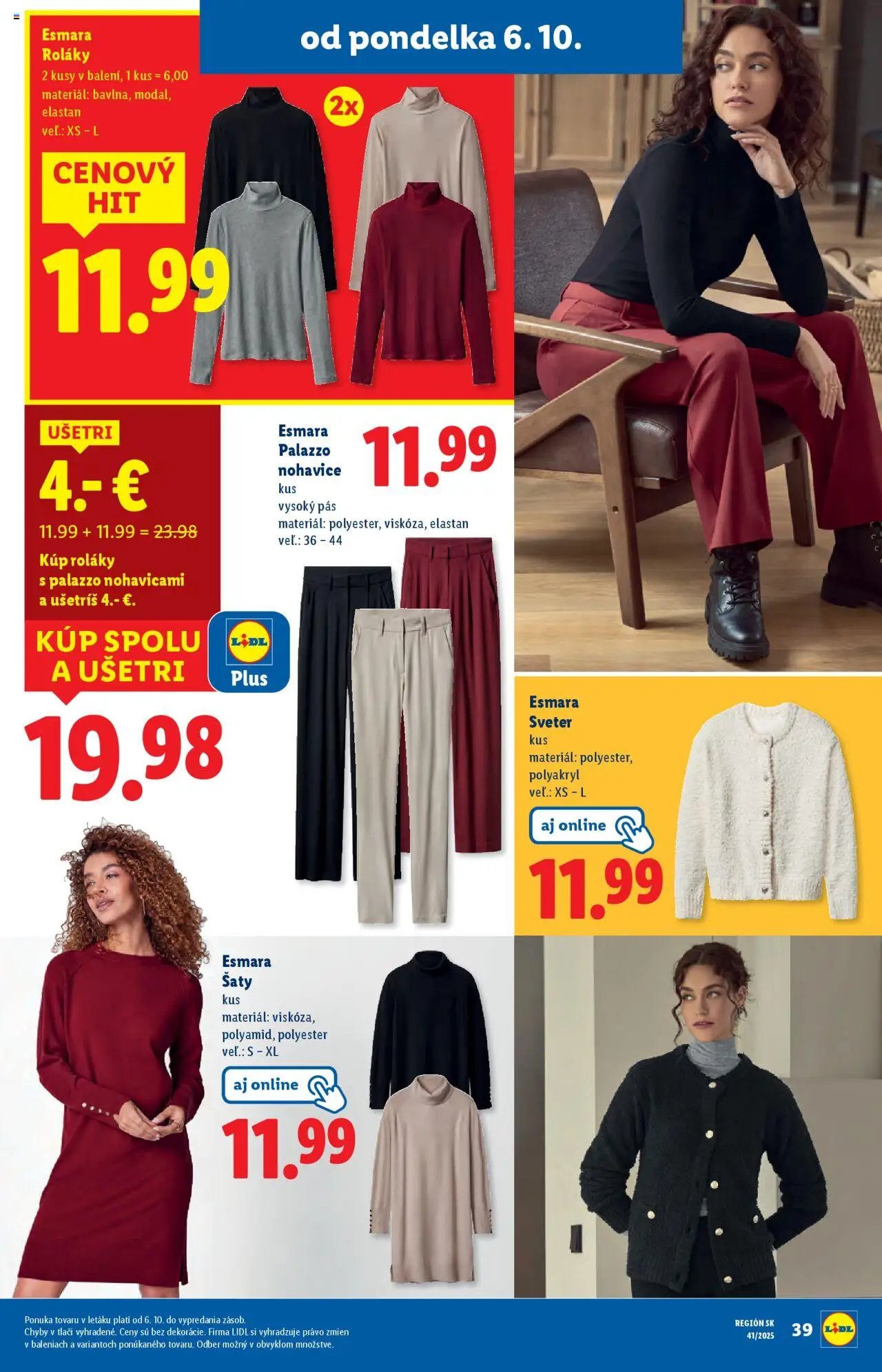Nové Lidl akcie – leták je platný od 06.10.2025 | Strana: 61 | Produkty: Pás, Šaty, Sveter
