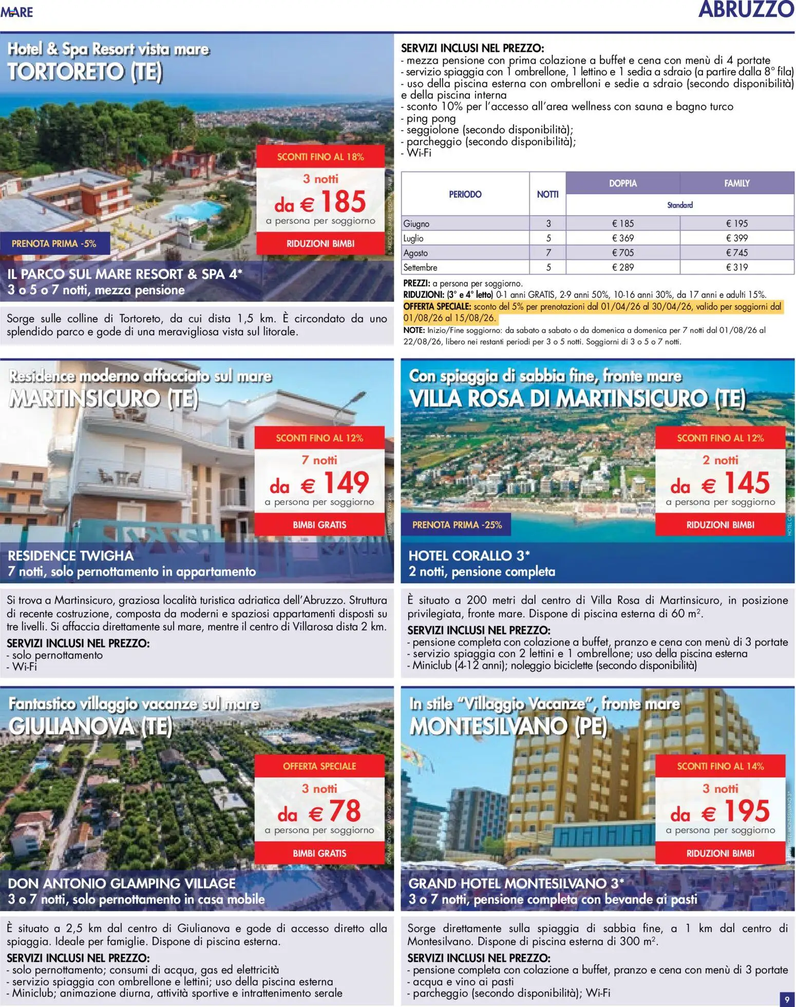 Volantino Esselunga S del 10.04.2026 | Pagina: 9 | Prodotti: Acqua, Vino, Lettino, Sedia