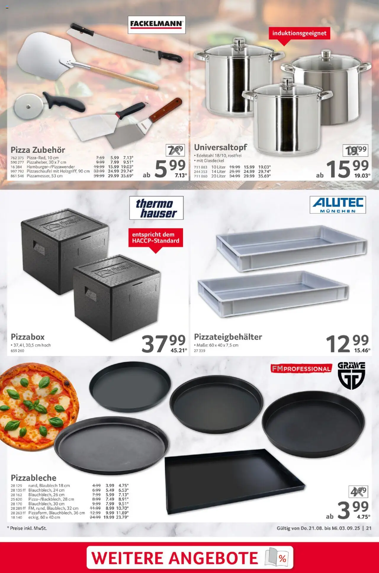 Selgros Gastronomie - gültig ab dem 21.08.2025 | Seite: 21 | Produkte: Pizza