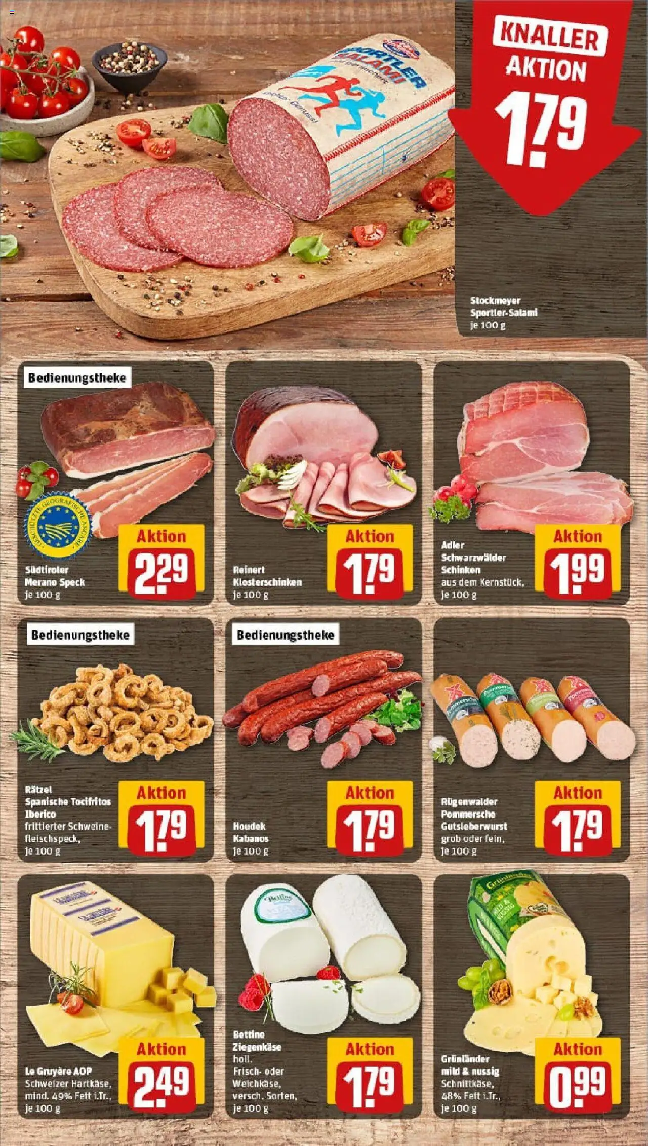 Rewe prospekt Braunschweig	 - gültig ab dem 11.08.2025 | Seite: 9 | Produkte: Ziegenkäse, Grunlander, Salami, Schinken