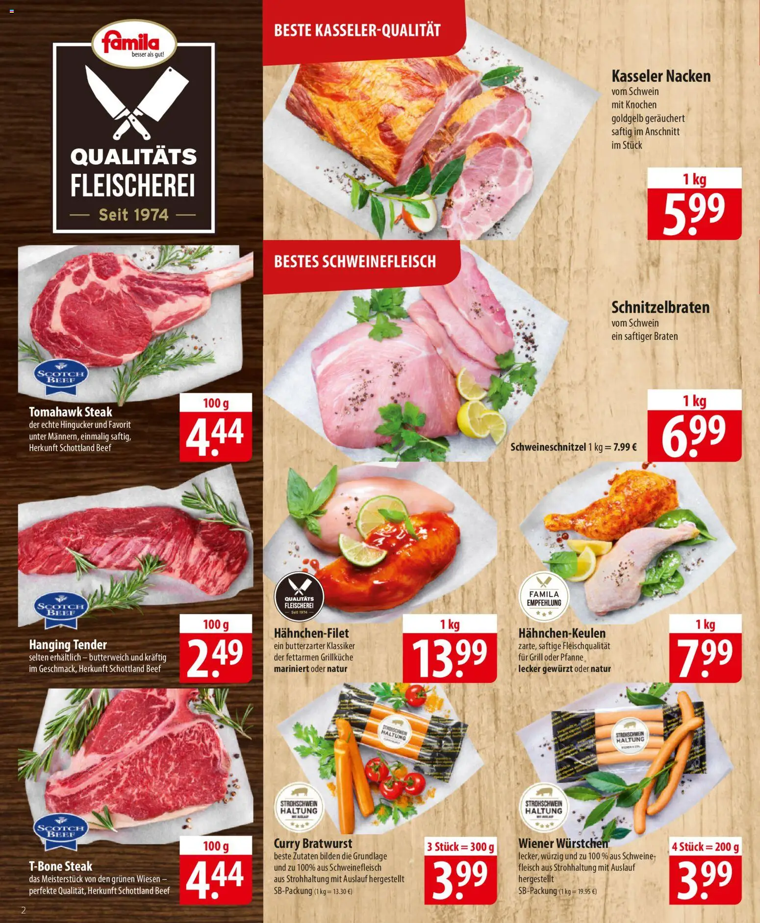 Famila Prospekt 	 – gültig ab 16.02.2026 | Seite: 2 | Produkte: Bratwurst, Kasseler nacken, Schweinefleisch, Steak