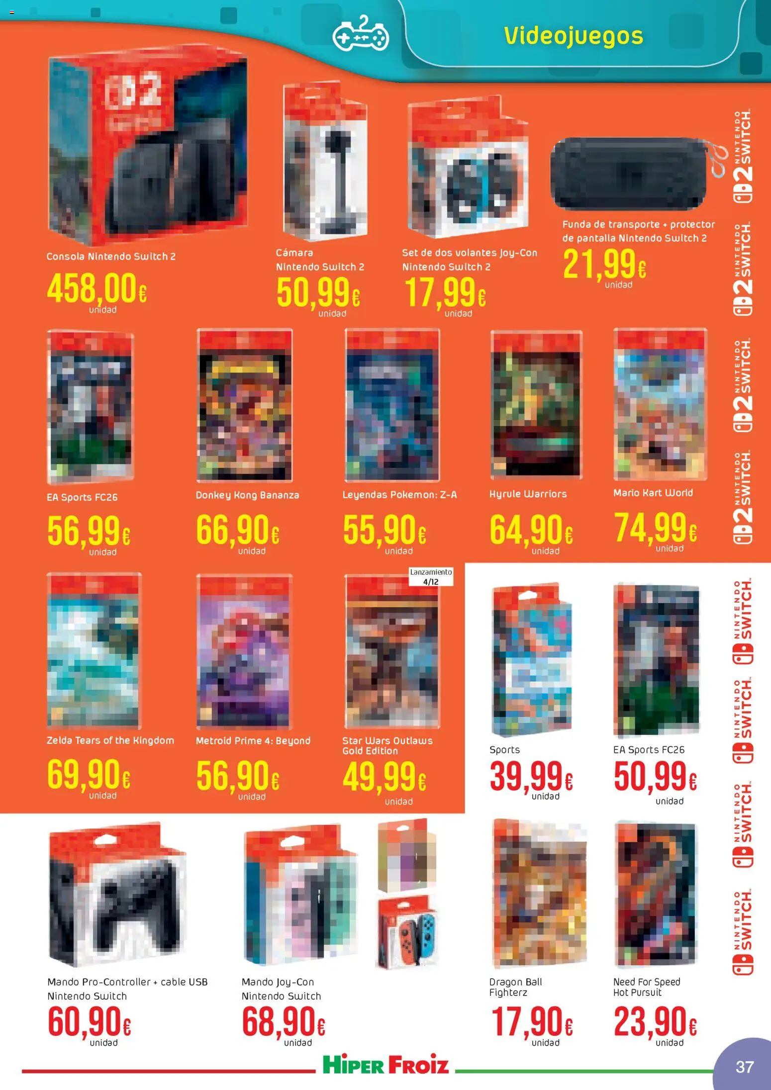 Froiz - Catálogo Juguetes │ válido desde el 21.11.2025 | Página: 37 | Productos: Consola, Nintendo, Cable, Funda