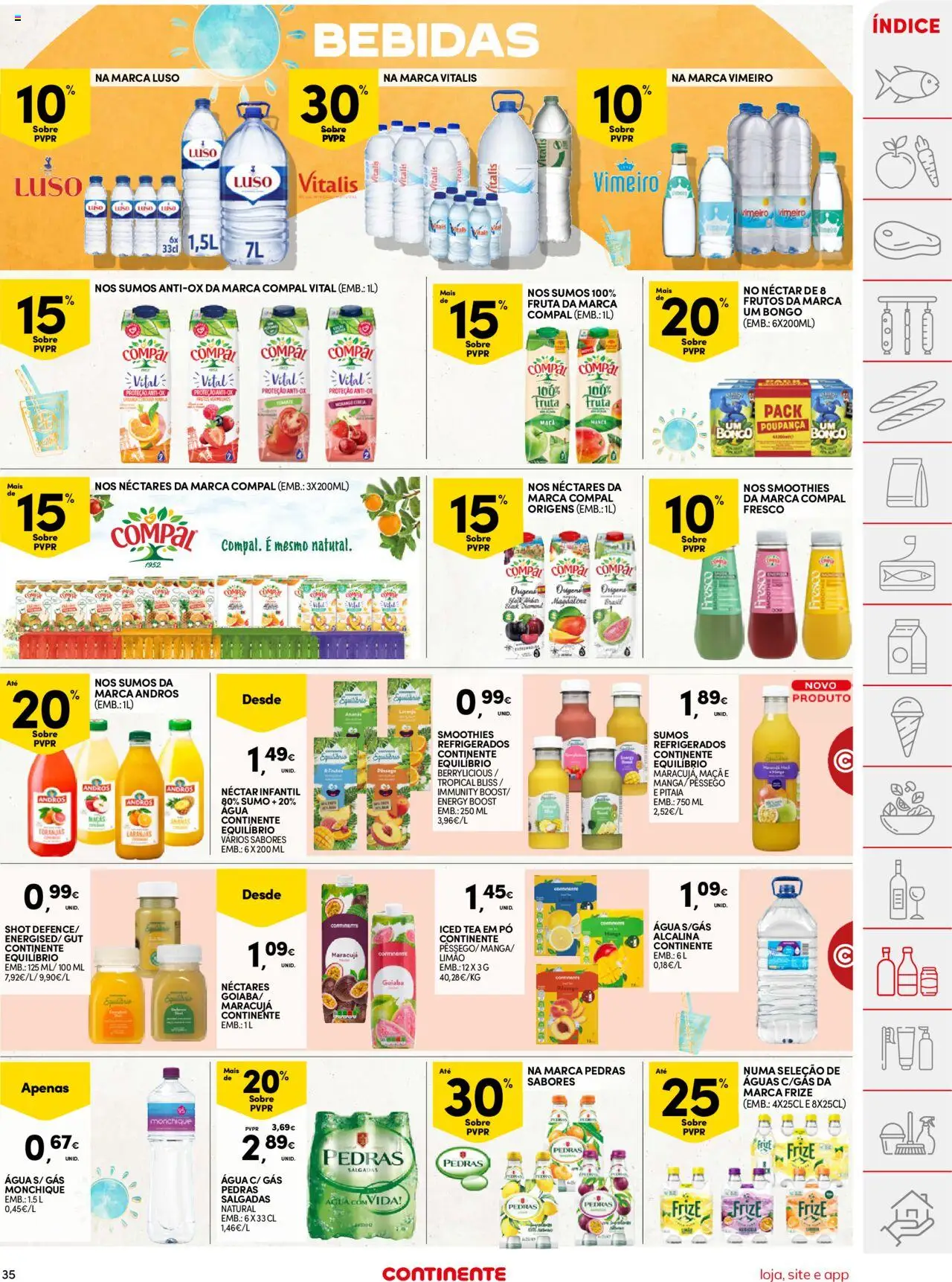 Continente folheto │ válido de 12.08.2025 | Página: 35 | Produtos: Pó, Maça, Maçãs, Água com gás