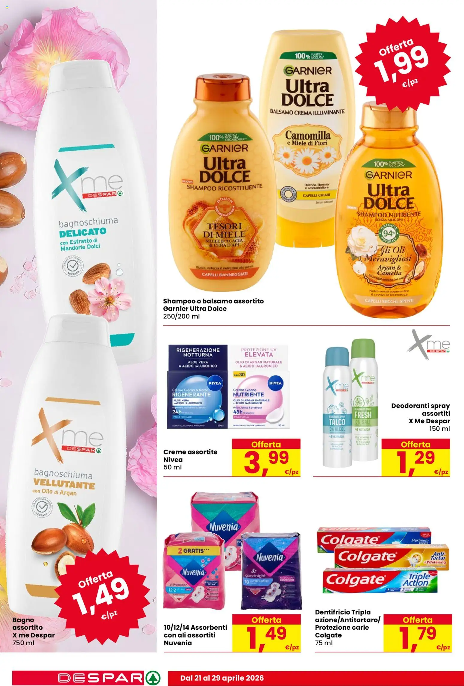 Volantino Despar del 21.04.2026 | Pagina: 14 | Prodotti: Balsamo, Crema, Dentifricio, Aloe vera