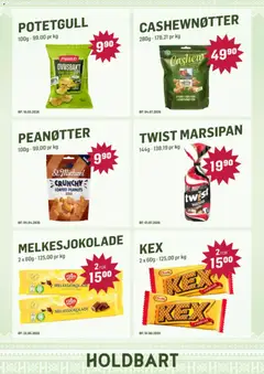 Forhåndsvisning av Holdbart kundeavis gyldig fra 23.03.2026 | Side: 7 | Produkter: Potetgull, Mix fructe, Cashewnøtter, Peanøtter
