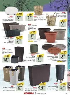TEGLA ZA CVIJEĆE, pletena, dim.: 18x22x18cm, kom - Pregled kataloga iz trgovine Konzum, vrijedi od 23.03.2026 | Stranica: 11