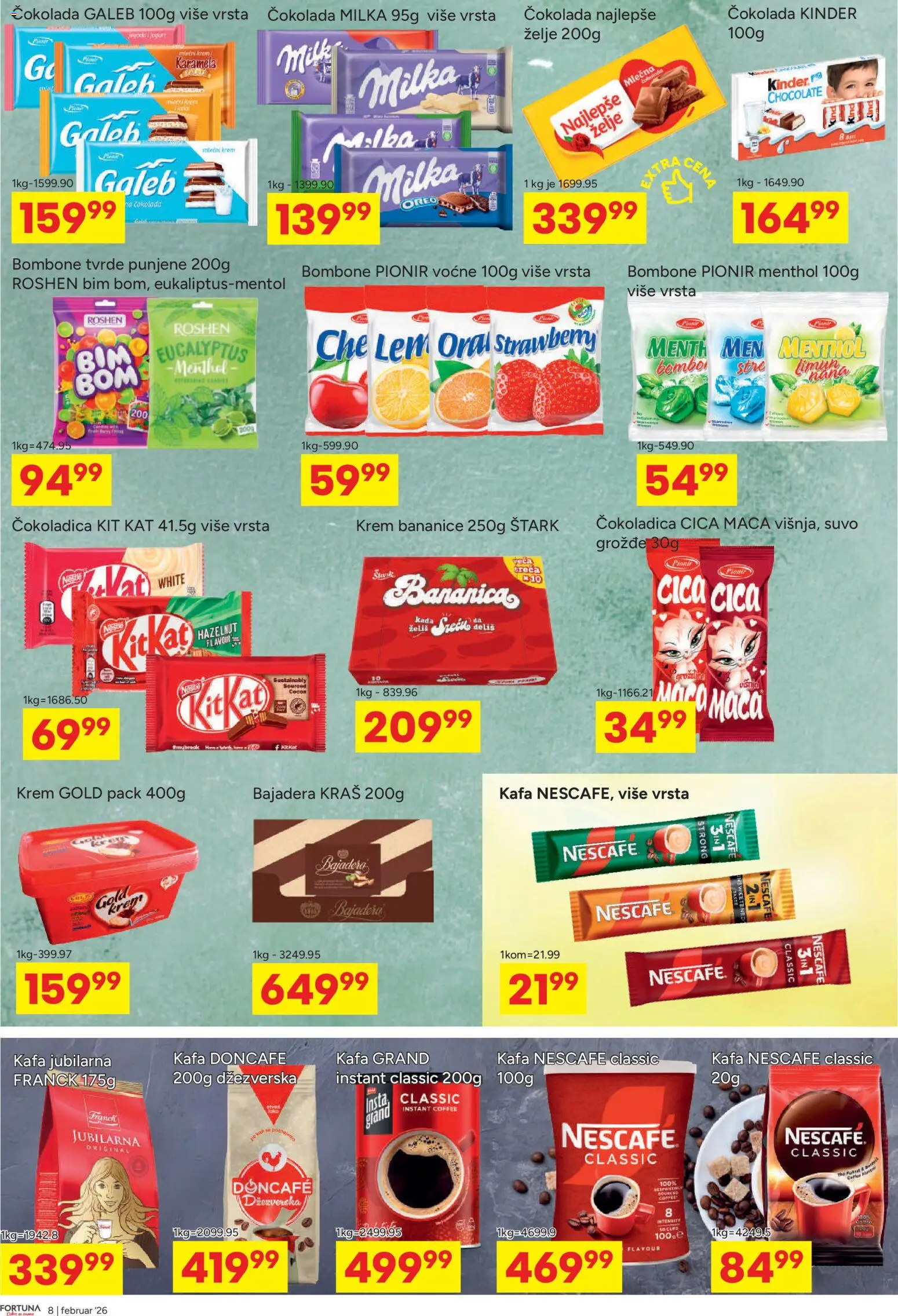 Fortuna Market katalog - važi od 10.02.2026 | Strana: 8 | Proizvode: Milka, Kafa, Čokolada, Nescafé
