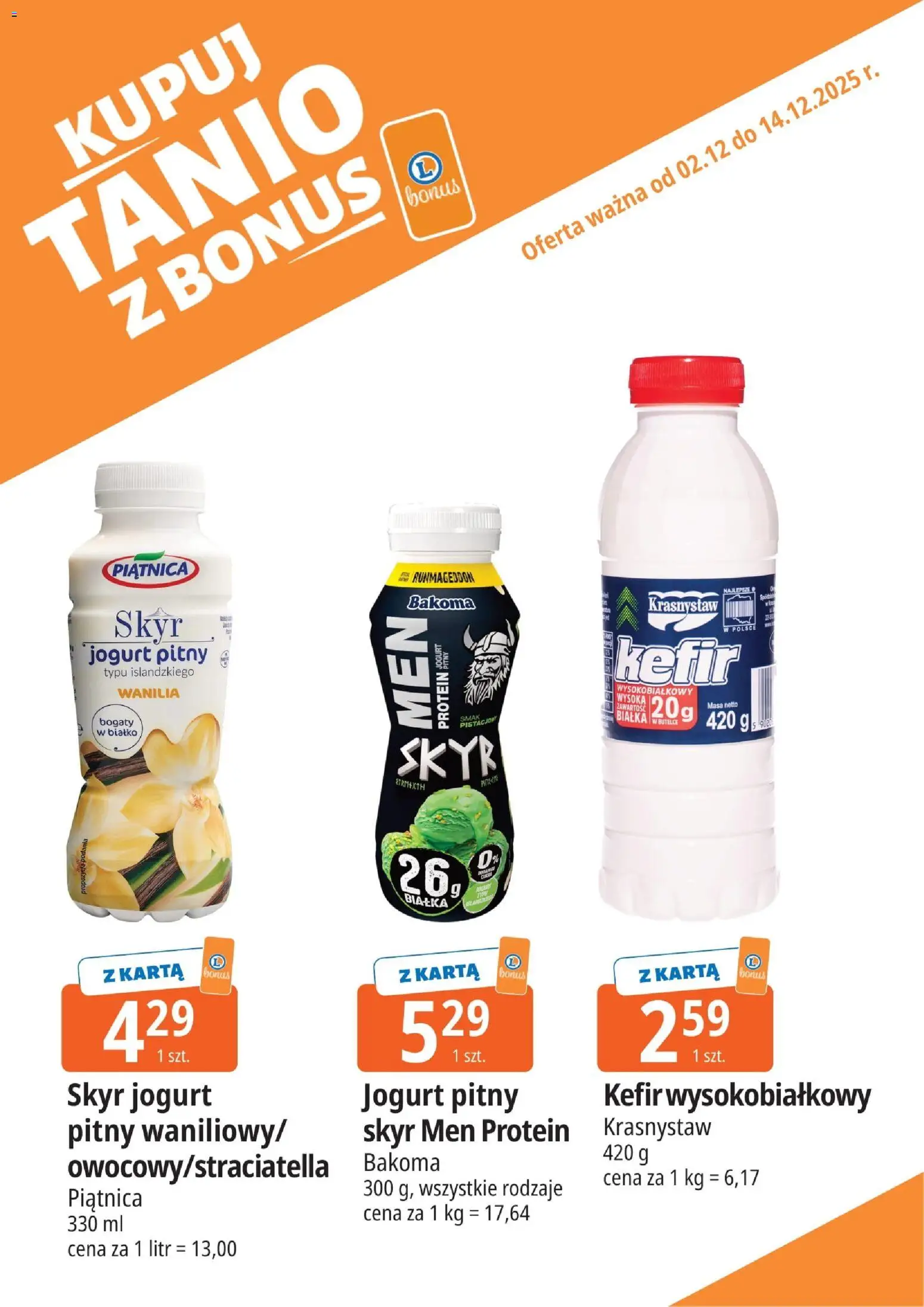 E.Leclerc Gazetka - Elbląg kupony dodatkowe od 02.12.2025 | Strona: 7 | Produkty: Kefir, Jogurt pitny, Jogurt, Skyr