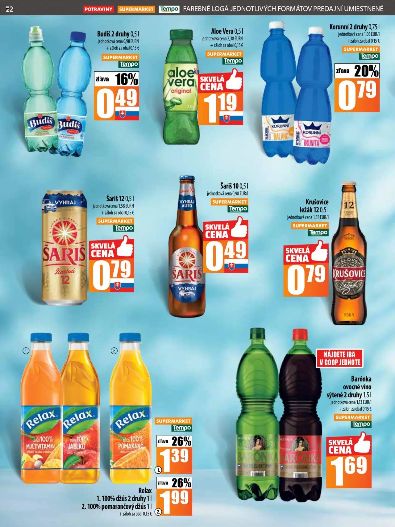 COOP Jednota leták │ platný od 17.07.2025 | Strana: 22 | Produkty: Džús, Víno, Budiš, Šariš