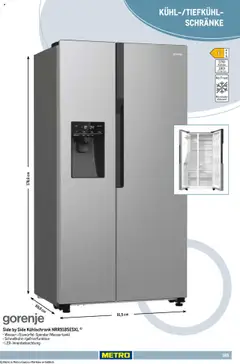 Metro Non Food Sortiment ab 01.10.2025 gültig | Seite: 165 | Produkte: Gorenje, Kühlschrank