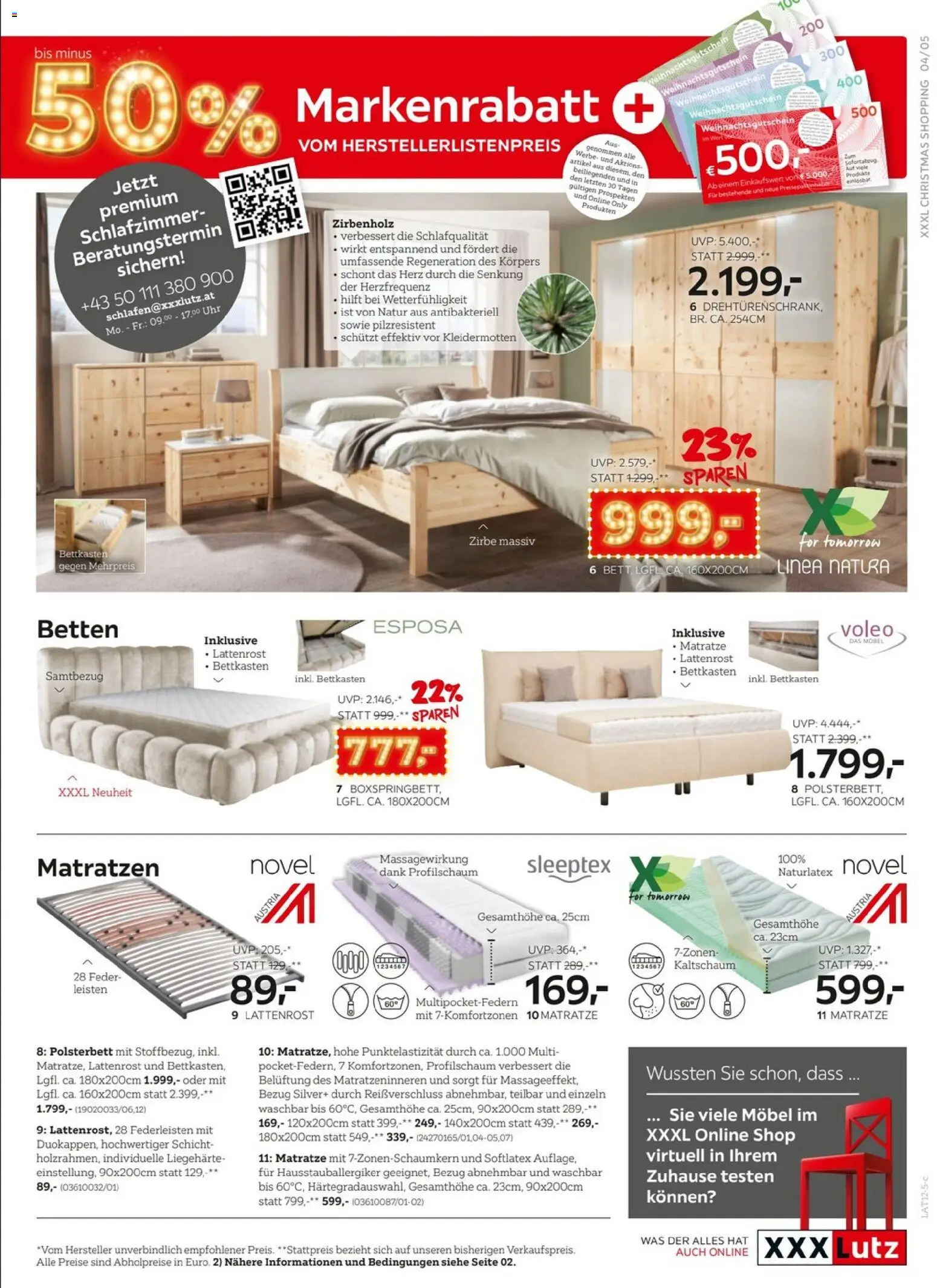 XXXLutz Prospekt aktuell gültig ab 02.12.2025 | Seite: 5 | Produkte: Uhr, Bett, Matratze, Lattenrost