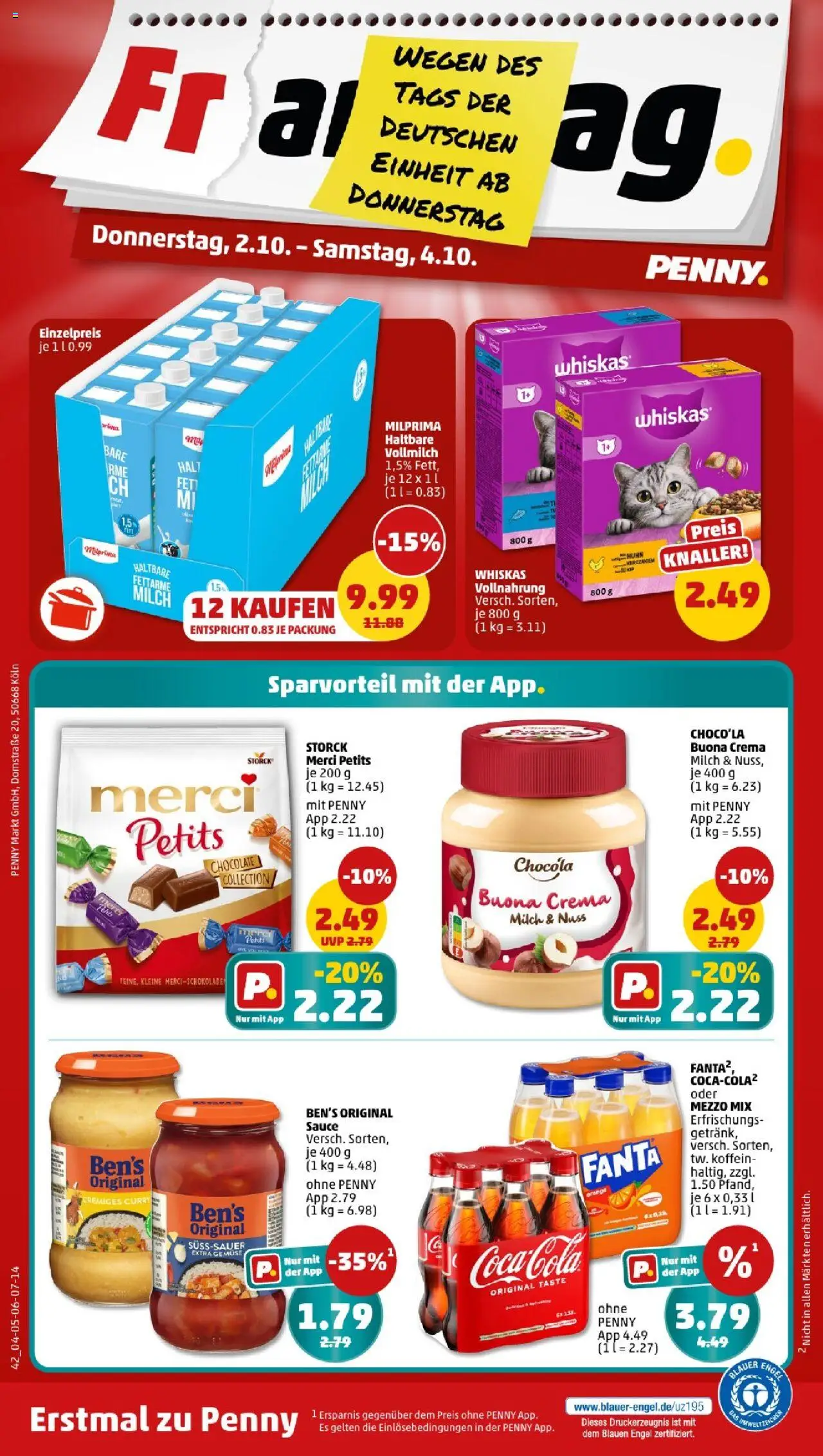Penny - Saarland  – gültig ab 29.09.2025 | Seite: 40 | Produkte: Merci, Mezzo mix, Fanta, Whiskas