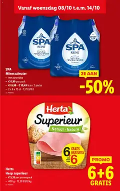 SPA Mineraalwater, Mineraalwater met sportdop, 2 x 6 x 75 cl - Voorbeeld van een folder van Lidl, geldig van 08.10.2025 | Pagina: 24