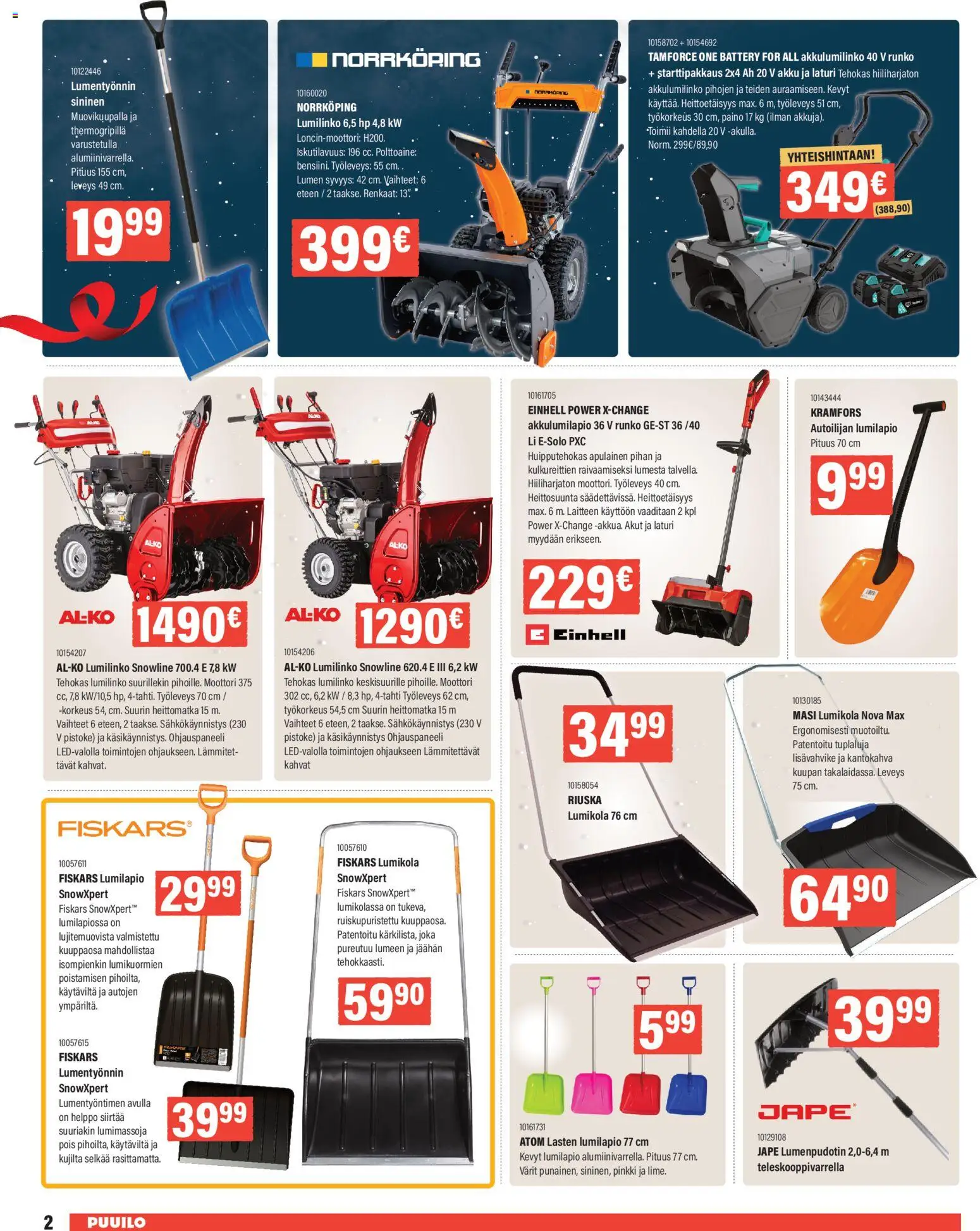 Puuilo tarjoukset – voimassa 24.11.2025 alkaen | Sivu: 2 | Tuotteet: Lumilinko, Kantokahva, Pistoke, Laturi