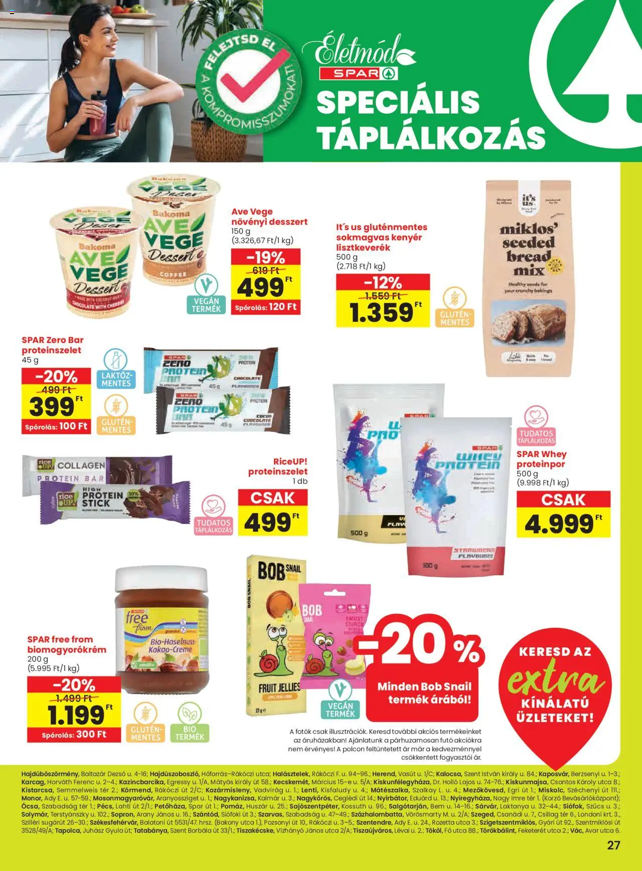 Spar akciós ujság - amely érvényes a következő dátumtól: 25.09.2025 | Oldal: 4 | Termékek: Proteinszelet, Kenyér, Gluténmentes, Vegán