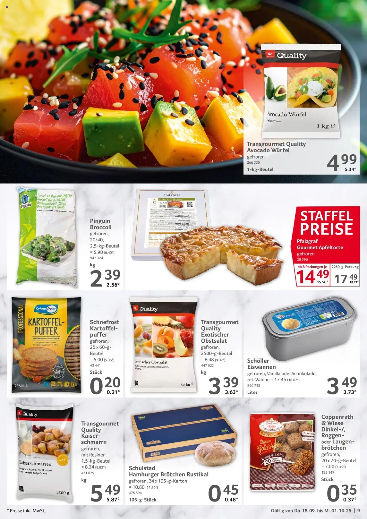 Selgros Gastronomie – gültig ab 18.09.2025 | Seite: 9 | Produkte: Avocado, Rosinen
