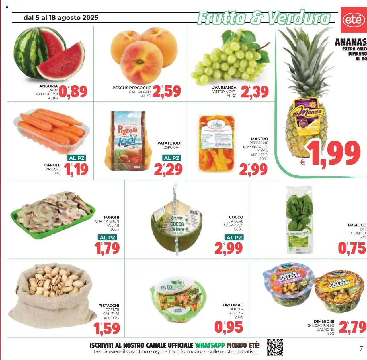 Volantino Eté del 05.08.2025 | Pagina: 7 | Prodotti: Pollo, Patate, Pistacchi, Vassoio
