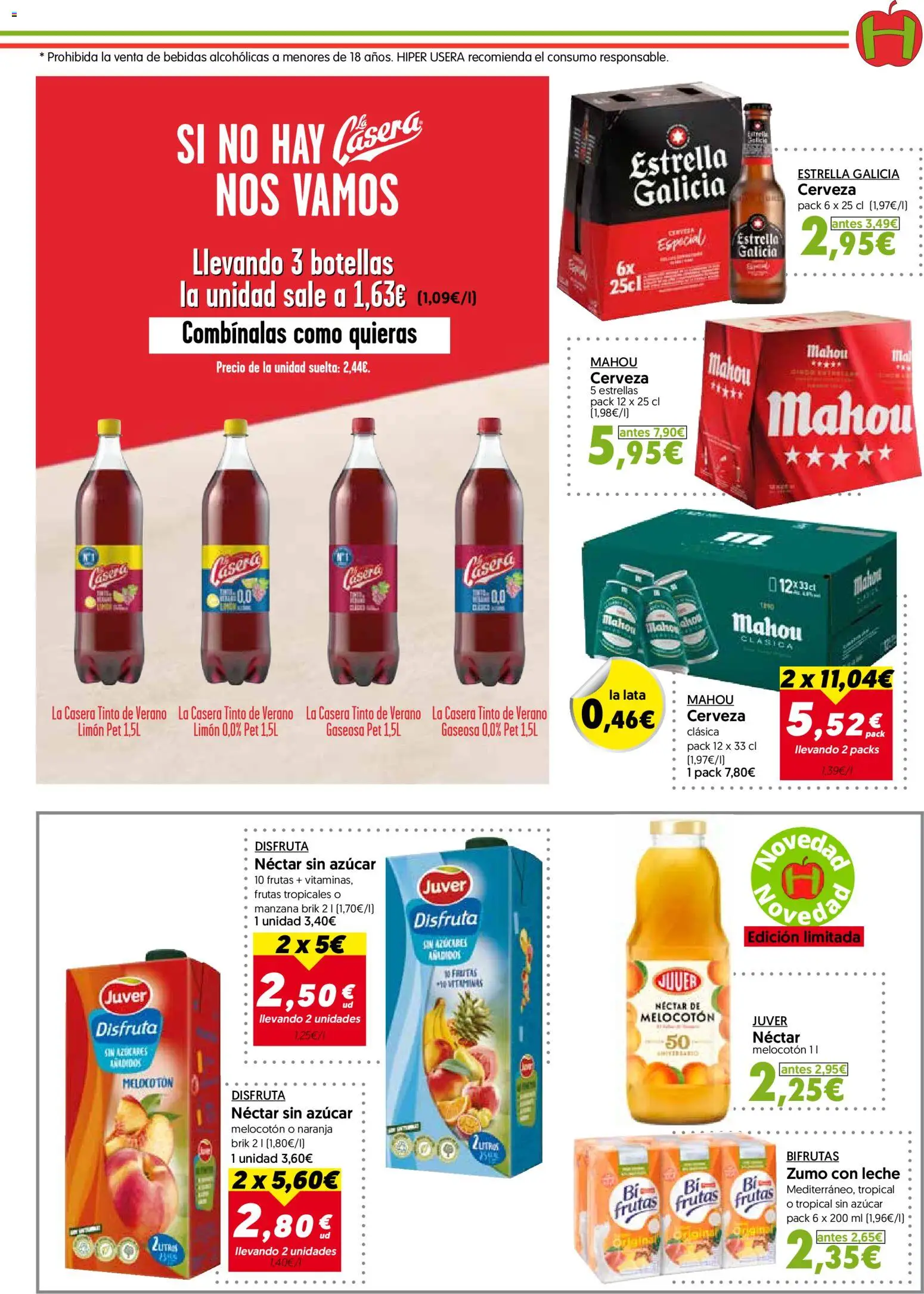 Hiper Usera folleto │ válido desde el 25.02.2026 | Página: 9 | Productos: Leche, Cerveza, Ροζ πιπέρι, Néctar