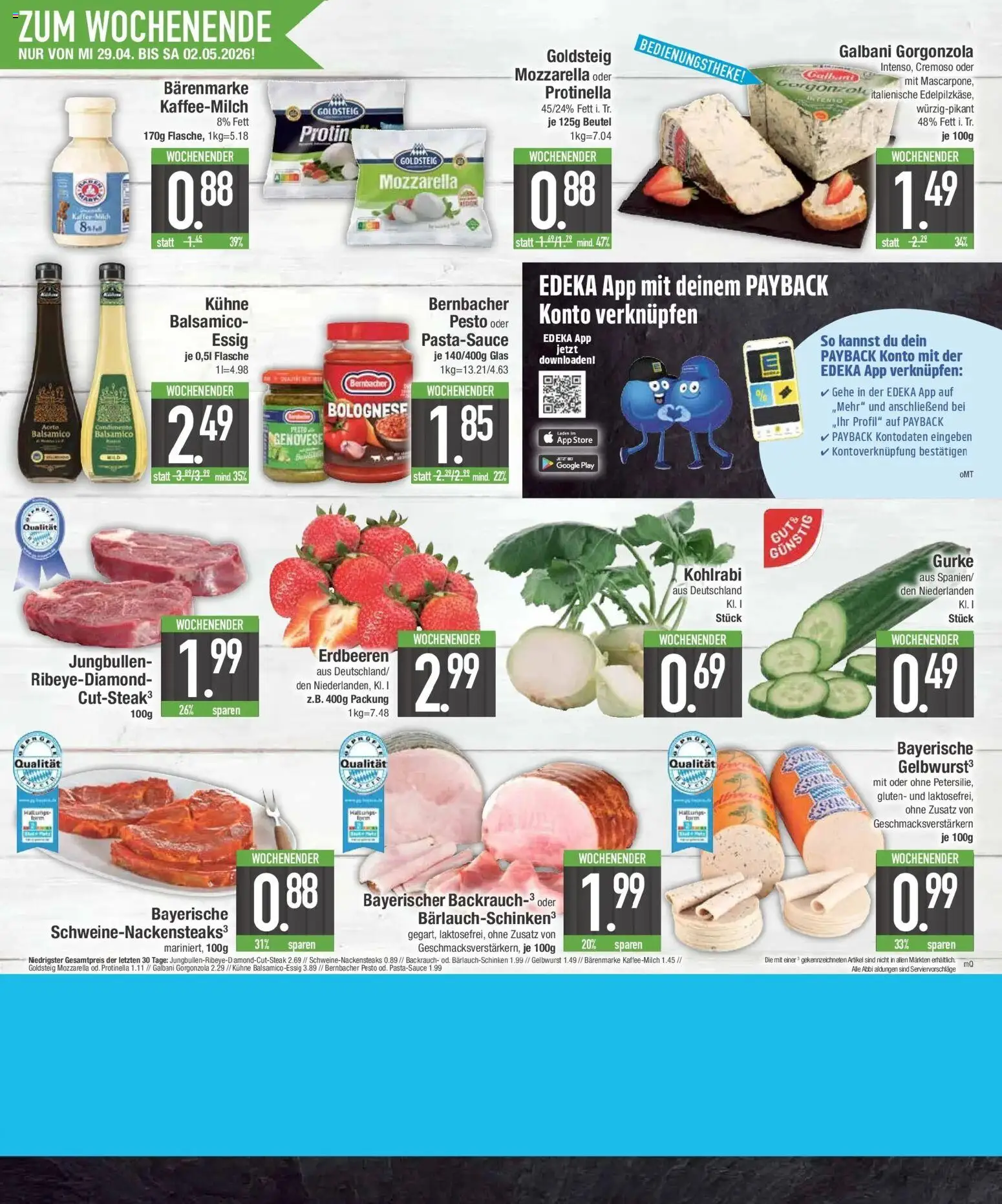 E center Prospekt München	 – gültig ab 27.04.2026 | Seite: 20 | Produkte: Balsamico, Mozzarella, Kohlrabi, Erdbeeren