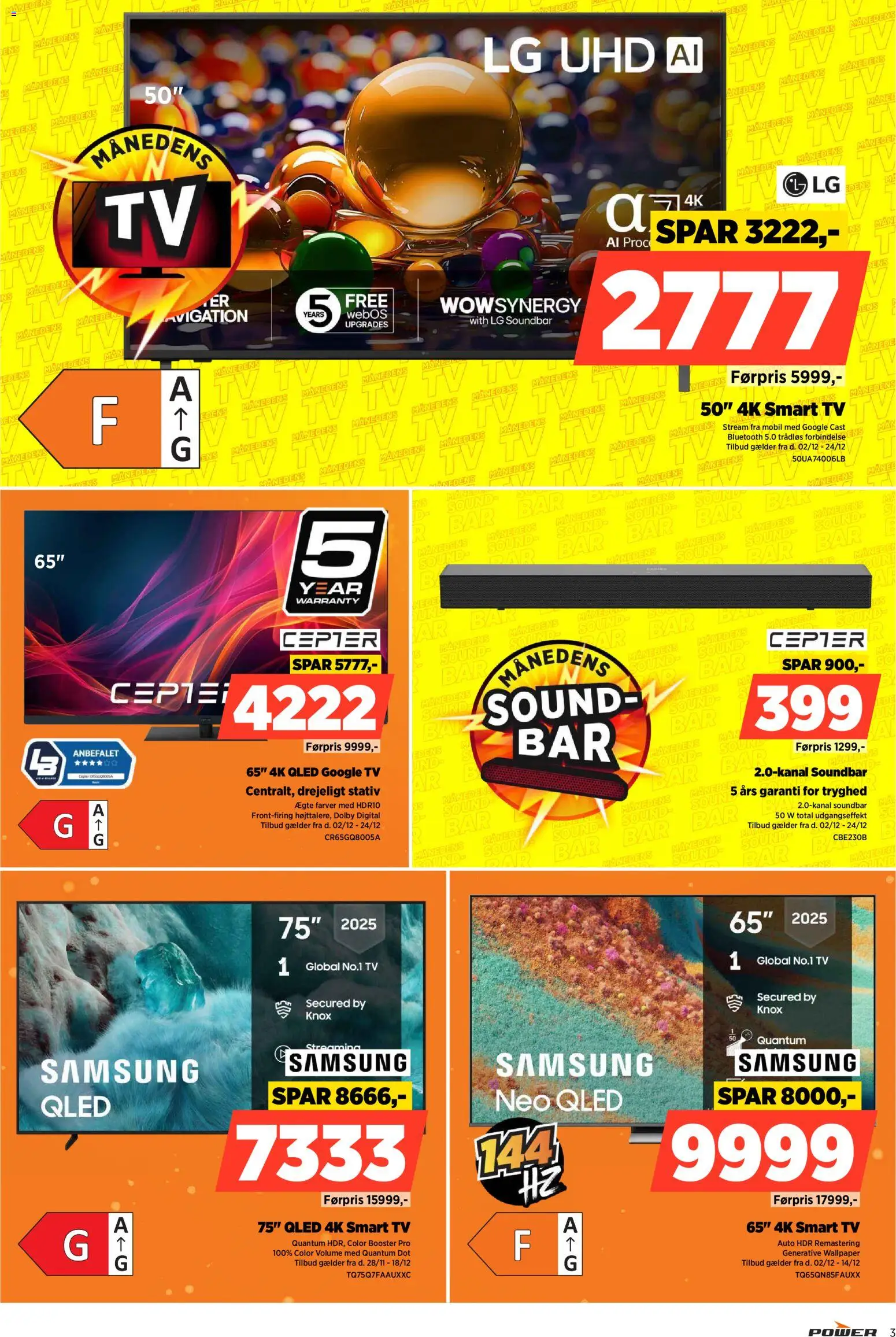 Power tilbudsavis – gyldig fra 02.12.2025 | Side: 3 | Produkter: Soundbar, Smart TV, TV