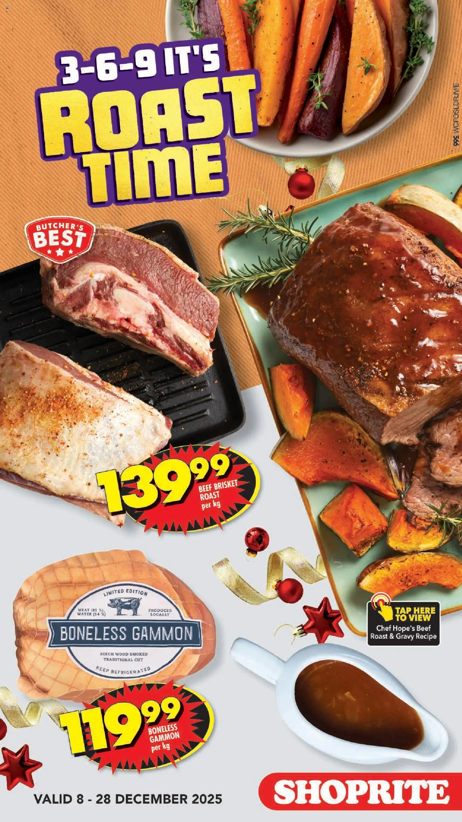 New Shoprite catalogue – valid from 08.12.2025 | Page: 3 | Products: Beef, Tap, Gravy, Water