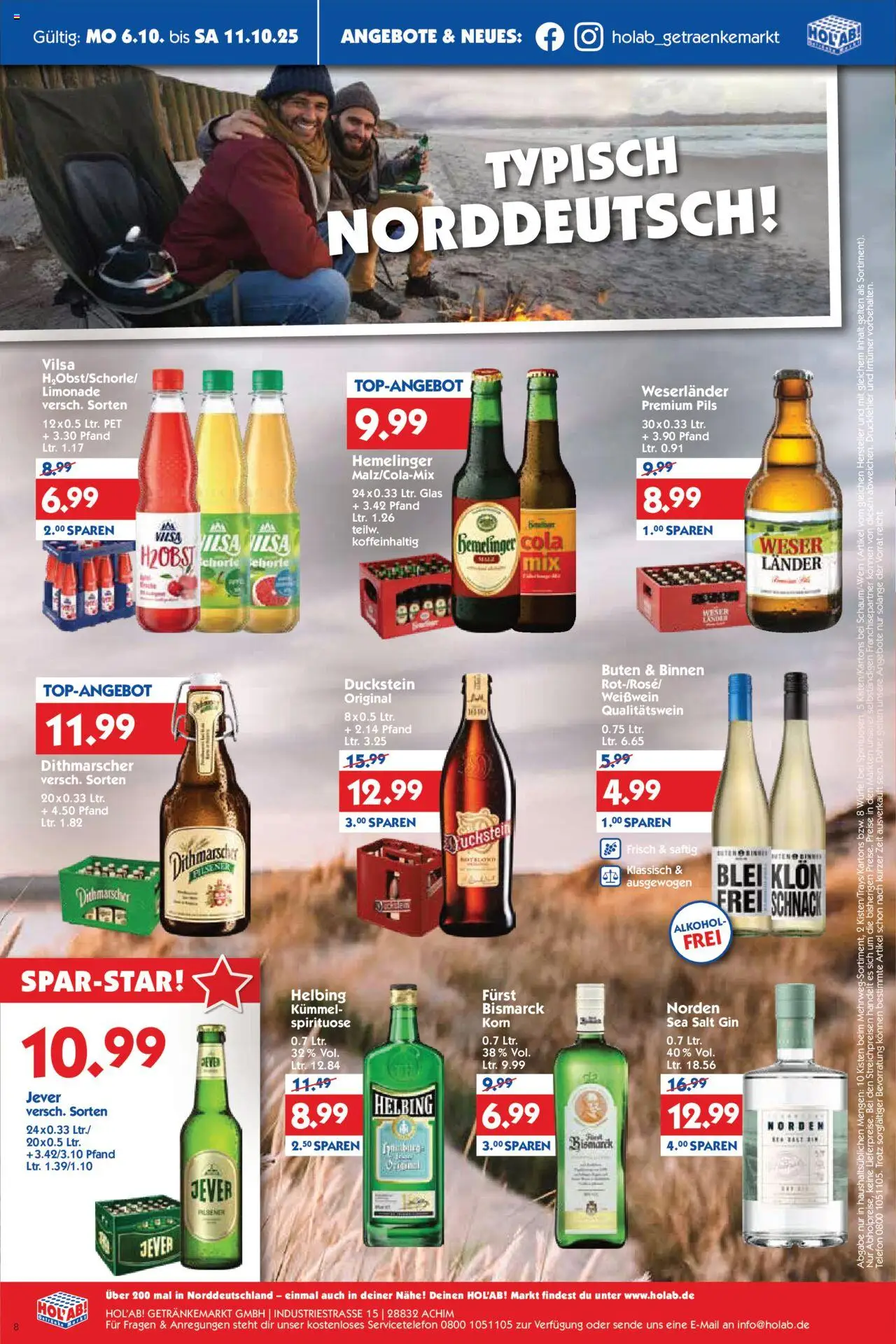 HOL’AB! Prospekt 	 – gültig ab 06.10.2025 | Seite: 8 | Produkte: Cola, Weißwein, Pils, Telefon