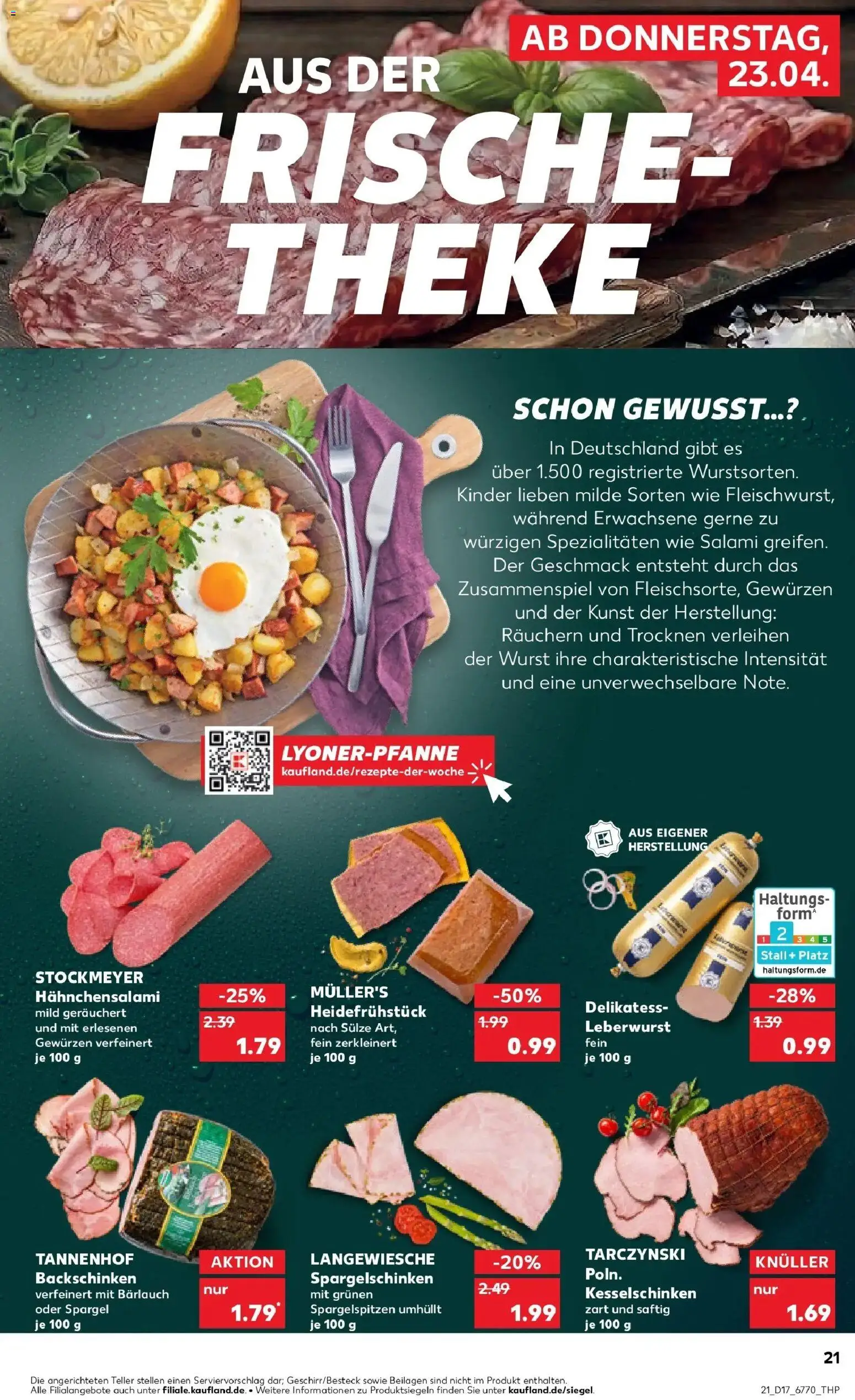 Kaufland Prospekt Beckum	 – gültig ab 23.04.2026 | Seite: 21 | Produkte: Theke, Spargel, Wurst, Salami
