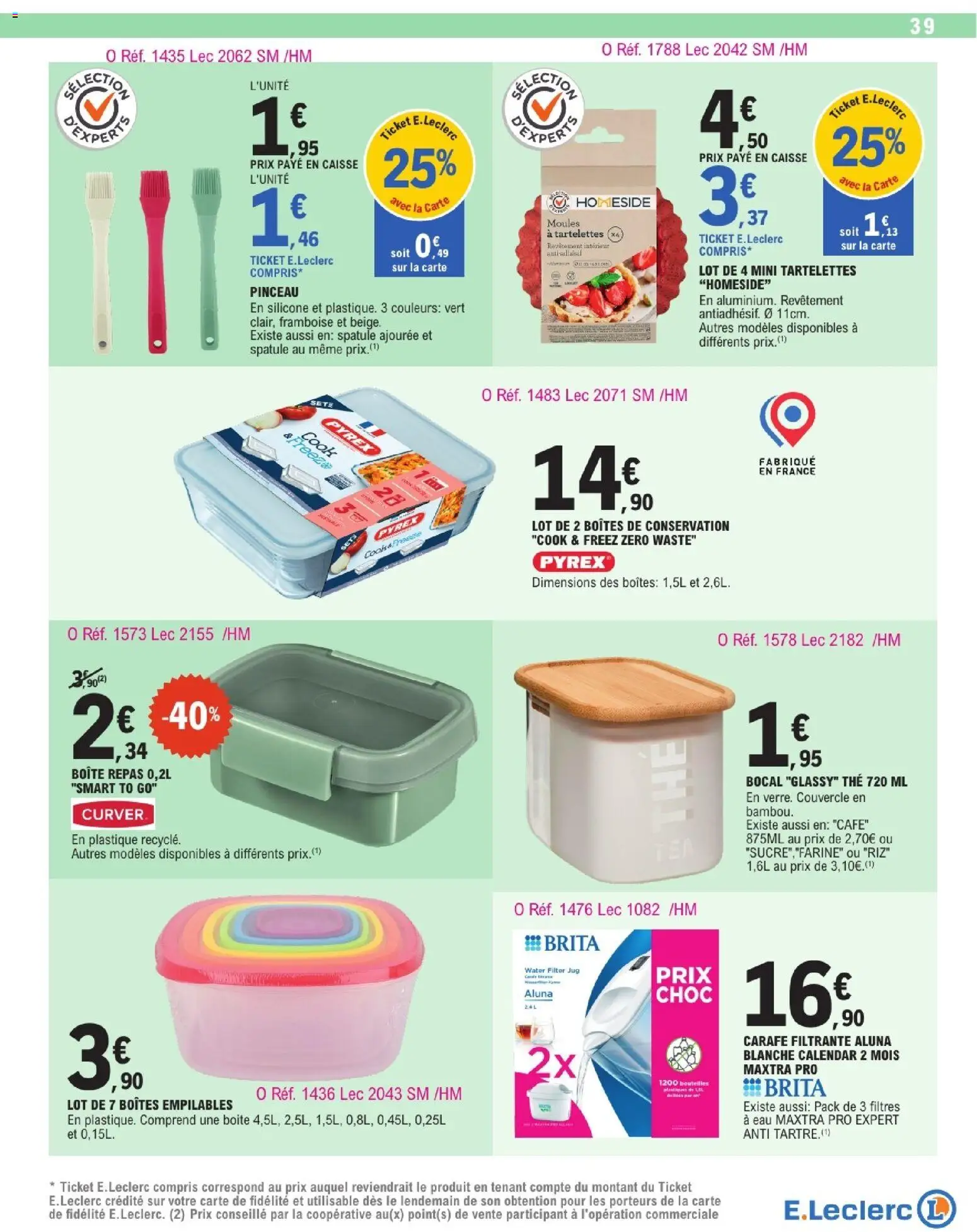 {H1} | Page: 39 | Produits: Spatule, Pinceau, Café, Riz