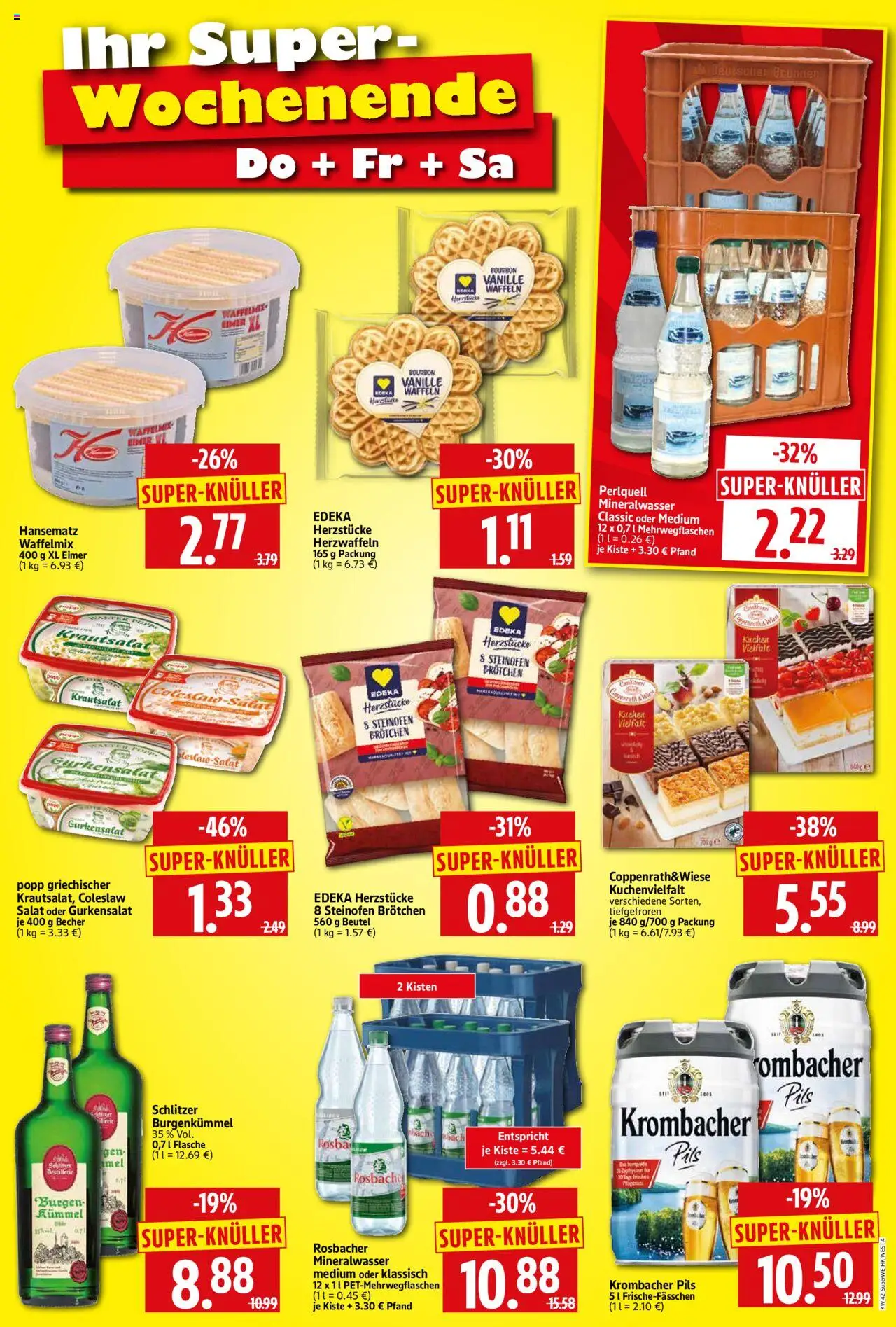 HERKULES Sonderbeilage – gültig ab 16.10.2025 | Seite: 4 | Produkte: Pils, Mineralwasser, Waffeln, Kuchen