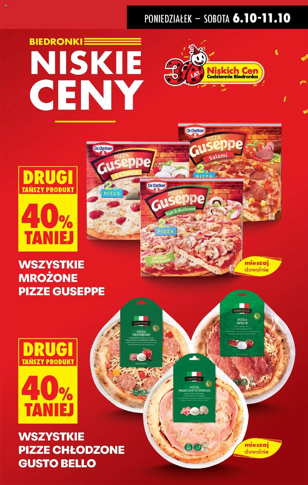 Biedronka gazetka od 06.10.2025 | Strona: 11 | Produkty: Prosciutto, Salami, Pizza