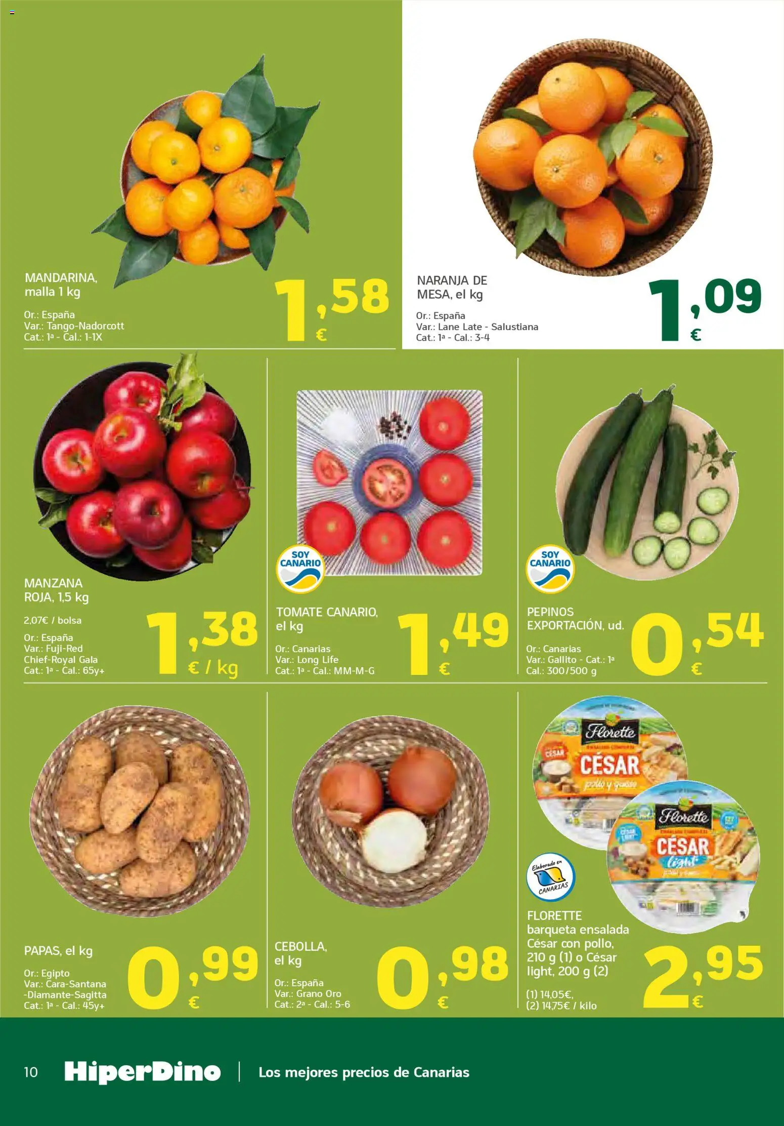 HiperDino folleto │ válido desde el 23.04.2026 | Página: 10 | Productos: Manzana, Pepinos, Ensalada, Bolsa