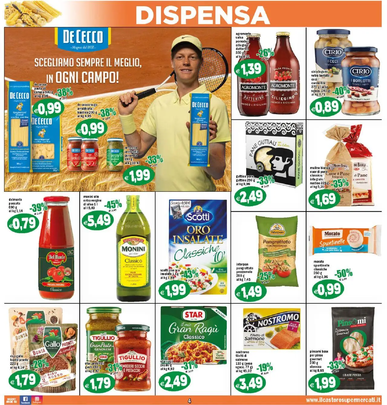 Volantino Il Castoro del 18.08.2025 | Pagina: 4 | Prodotti: Pane, Salmone, Salsa, Ragú