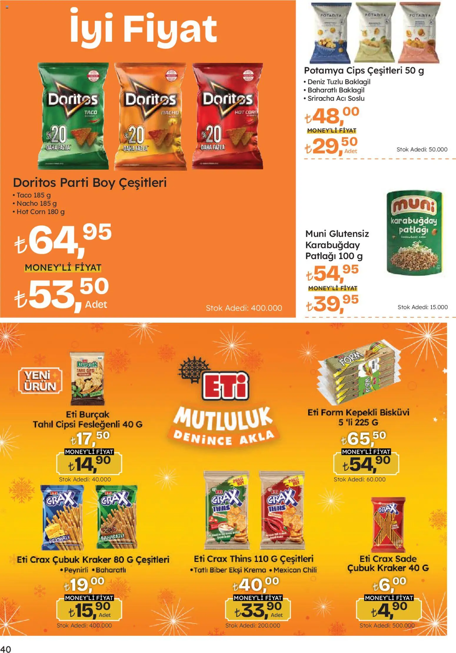 Migros Katalog - Migroskop - 08.01.2026 tarihinden itibaren geçerlidir | Sayfa: 40 | Ürünler: Cips, Tahıl, Biber, Bisküvi