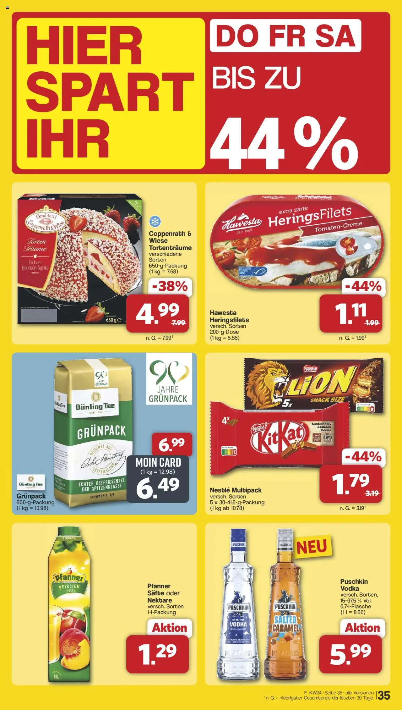 Famila Nordwest Prospekt 	 - gültig ab dem 10.06.2025 | Seite: 45 | Produkte: Pfirsich, Vodka, Tee