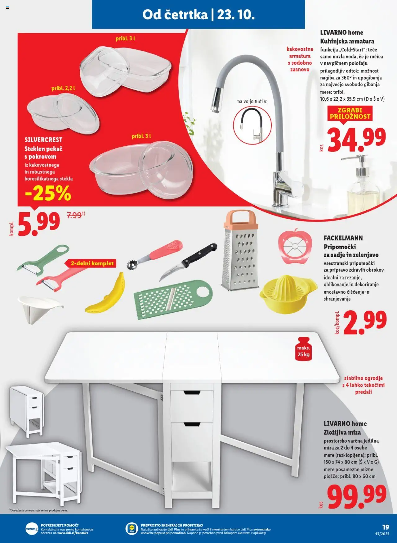 Novi Lidl katalog ponudbe – veljaven od 23.10.2025 | Stran: 37 | Izdelki: Jedilna miza, Miza, Sadje