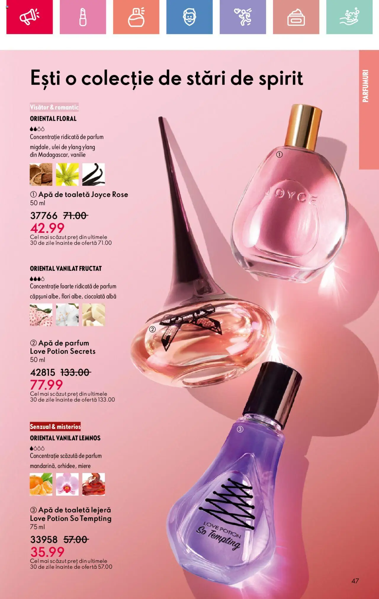 Oriflame catalog 11 2025 – valabil de la 27.07.2025 | Pagină: 47 | Produse: Apă de parfum, Toaletă, Parfum, Ciocolată