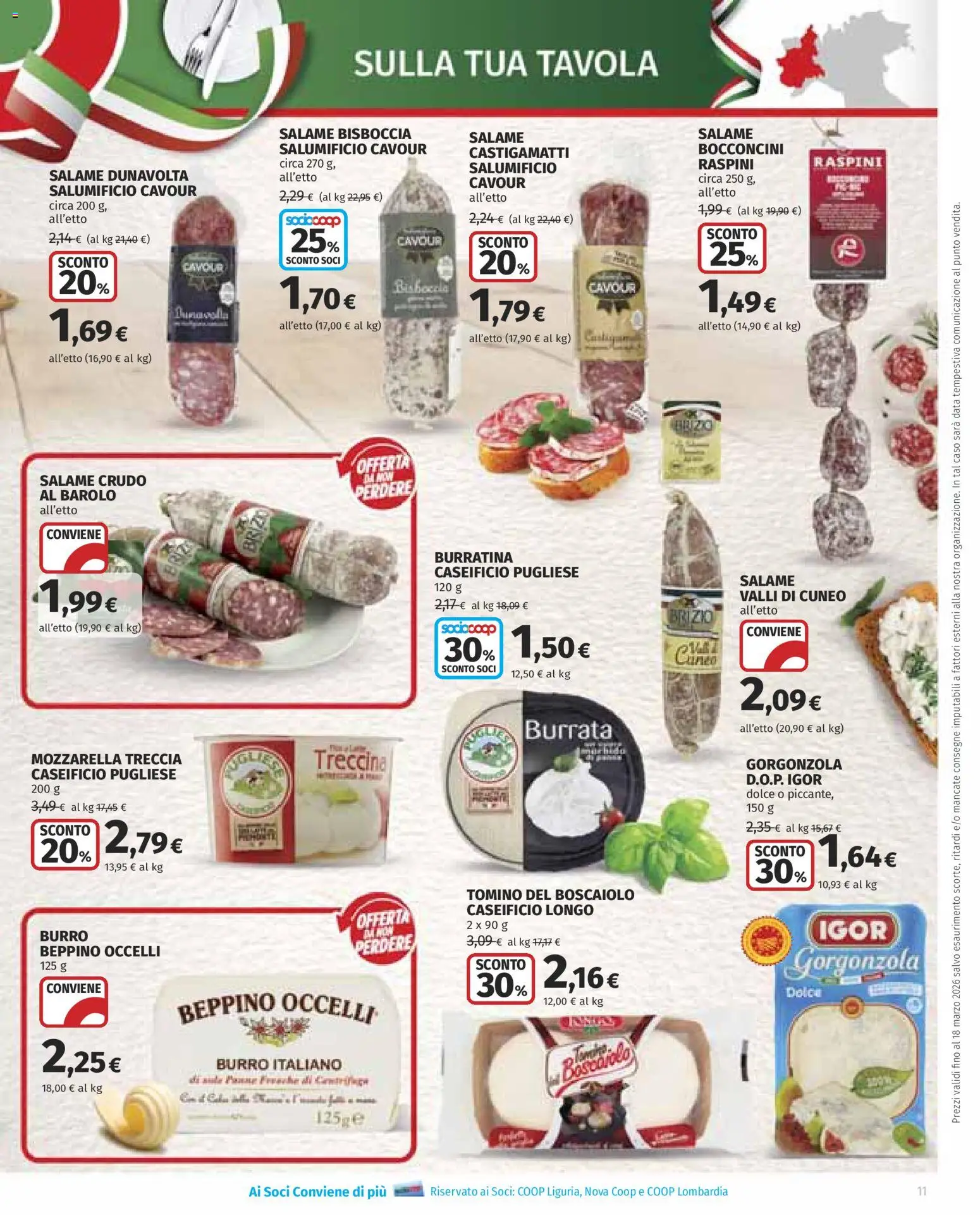 Volantino COOP del 05.03.2026 | Pagina: 11 | Prodotti: Centrifuga, Burro, Data, Burrata