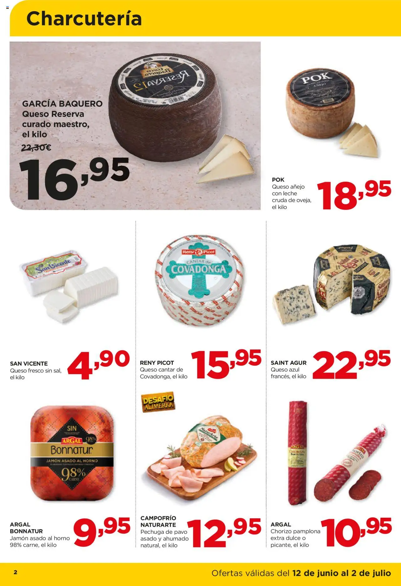 Alimerka folleto Asturias │ válido desde el 12.06.2025 | Página: 2 | Productos: Leche, Jamón, Queso fresco, Horno