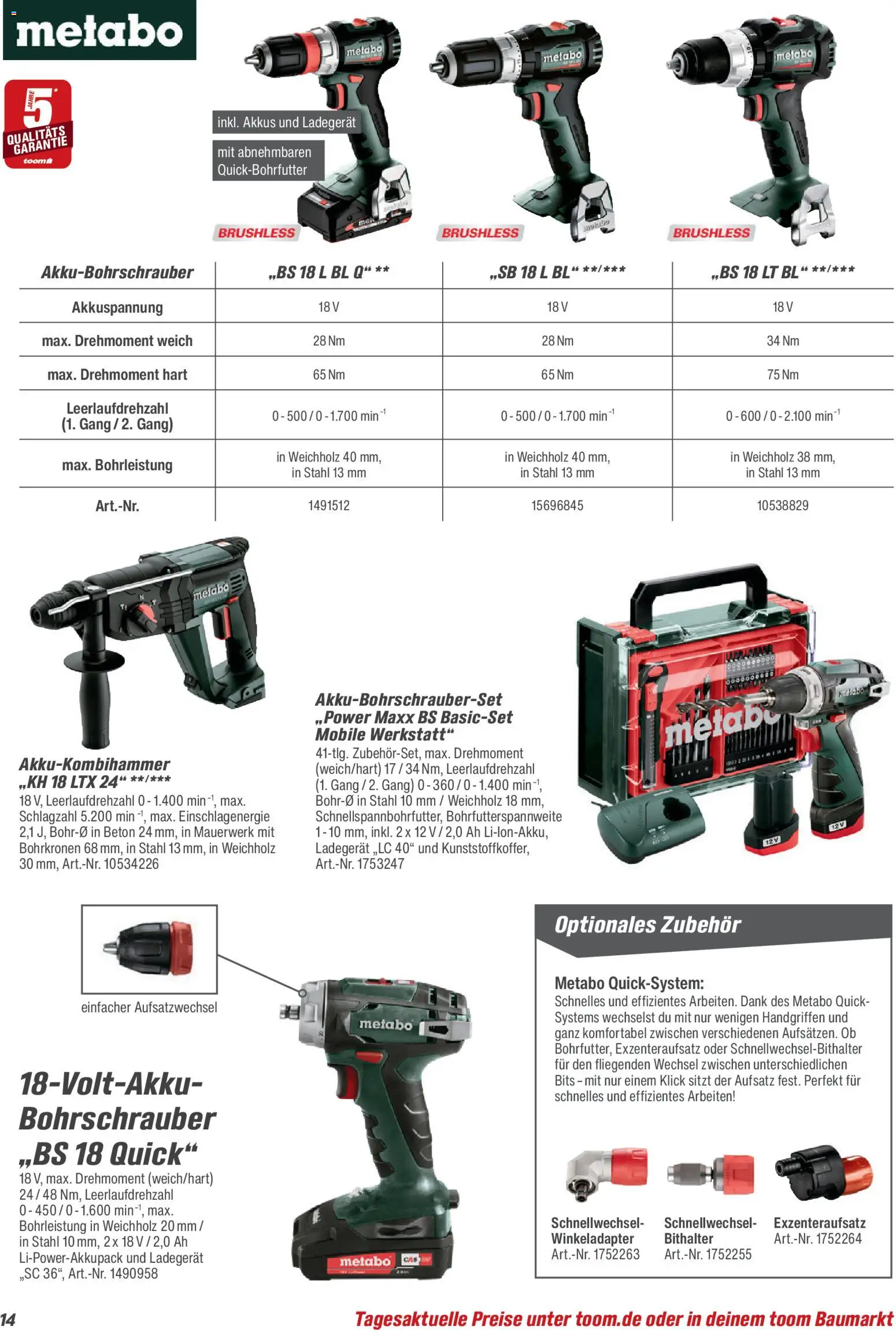 Toom Baumarkt Maschinen & Werkstatt 2026 – gültig ab 01.01.2026 | Seite: 14 | Produkte: Ladegerät