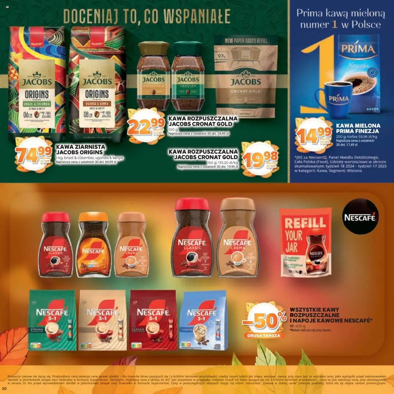 Stokrotka Gazetka - Jesiennie Inspiracje od 16.10.2025 | Strona: 20 | Produkty: Stokrotka, Kawa rozpuszczalna, Napoje, Kawa