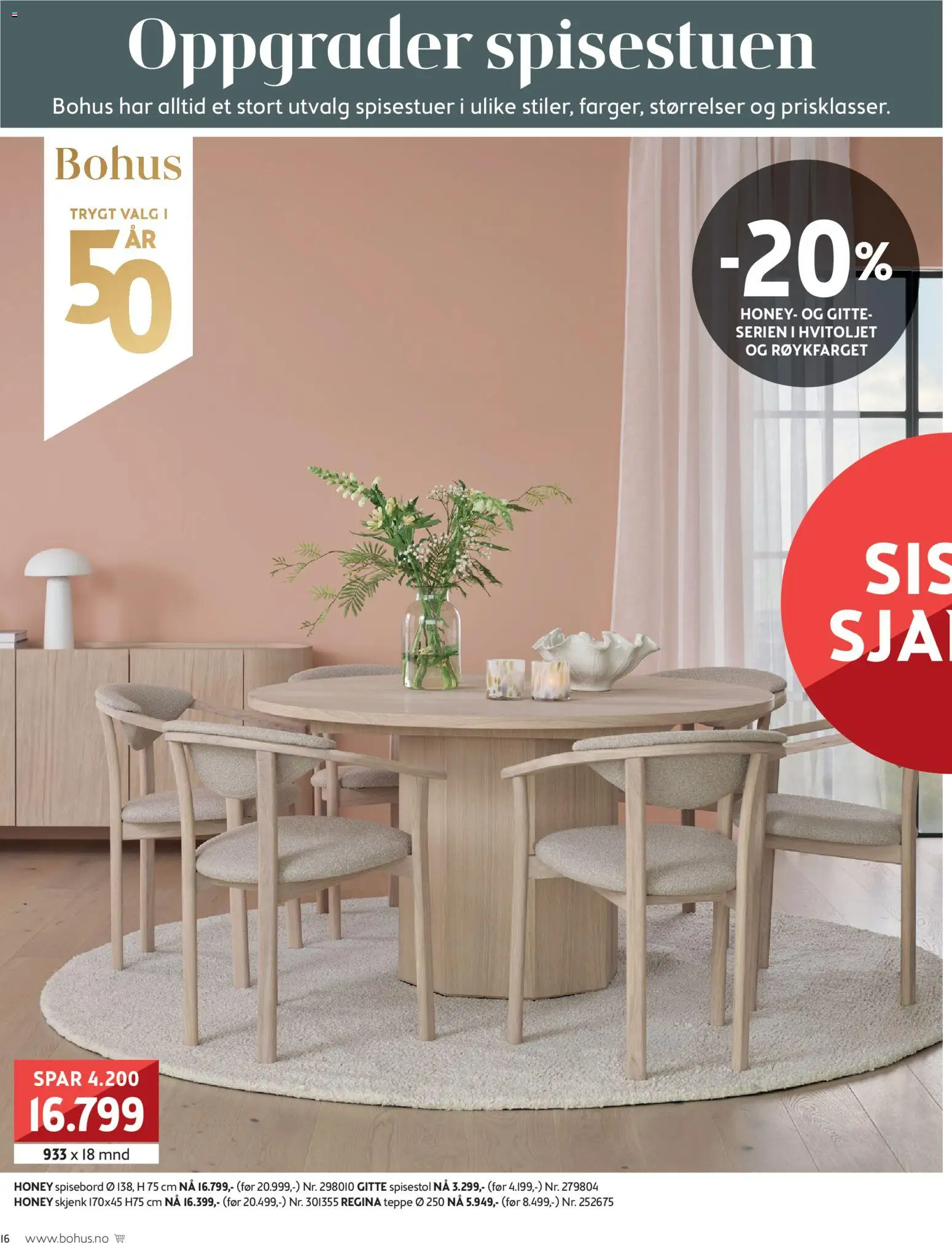 {H1} | Side: 16 | Produkter: Spisebord, Spisestol, Teppe