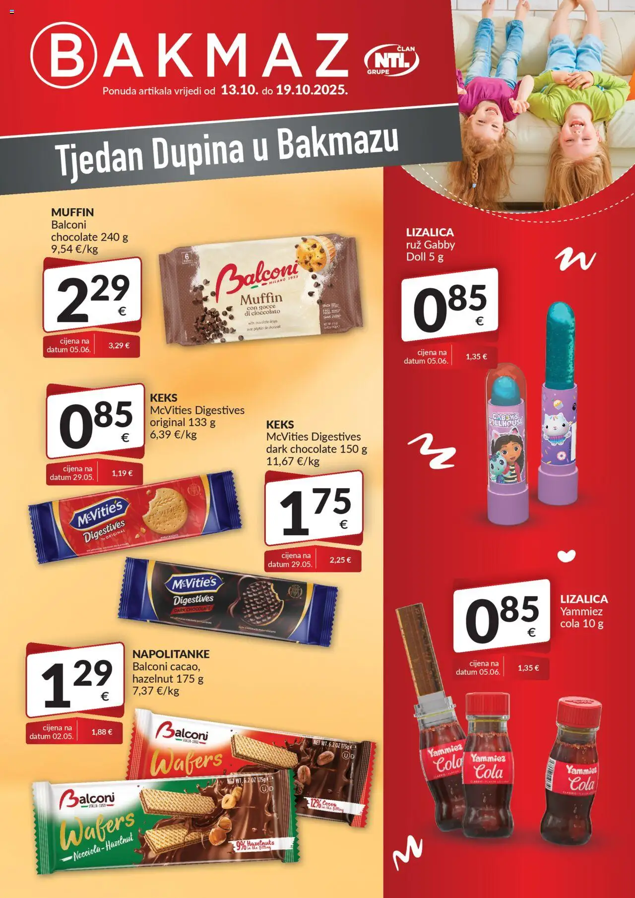 Bakmaz katalog | vrijedi od 13.10.2025 | Stranica: 1 | Proizvodi: Ruž, Keks, Napolitanke