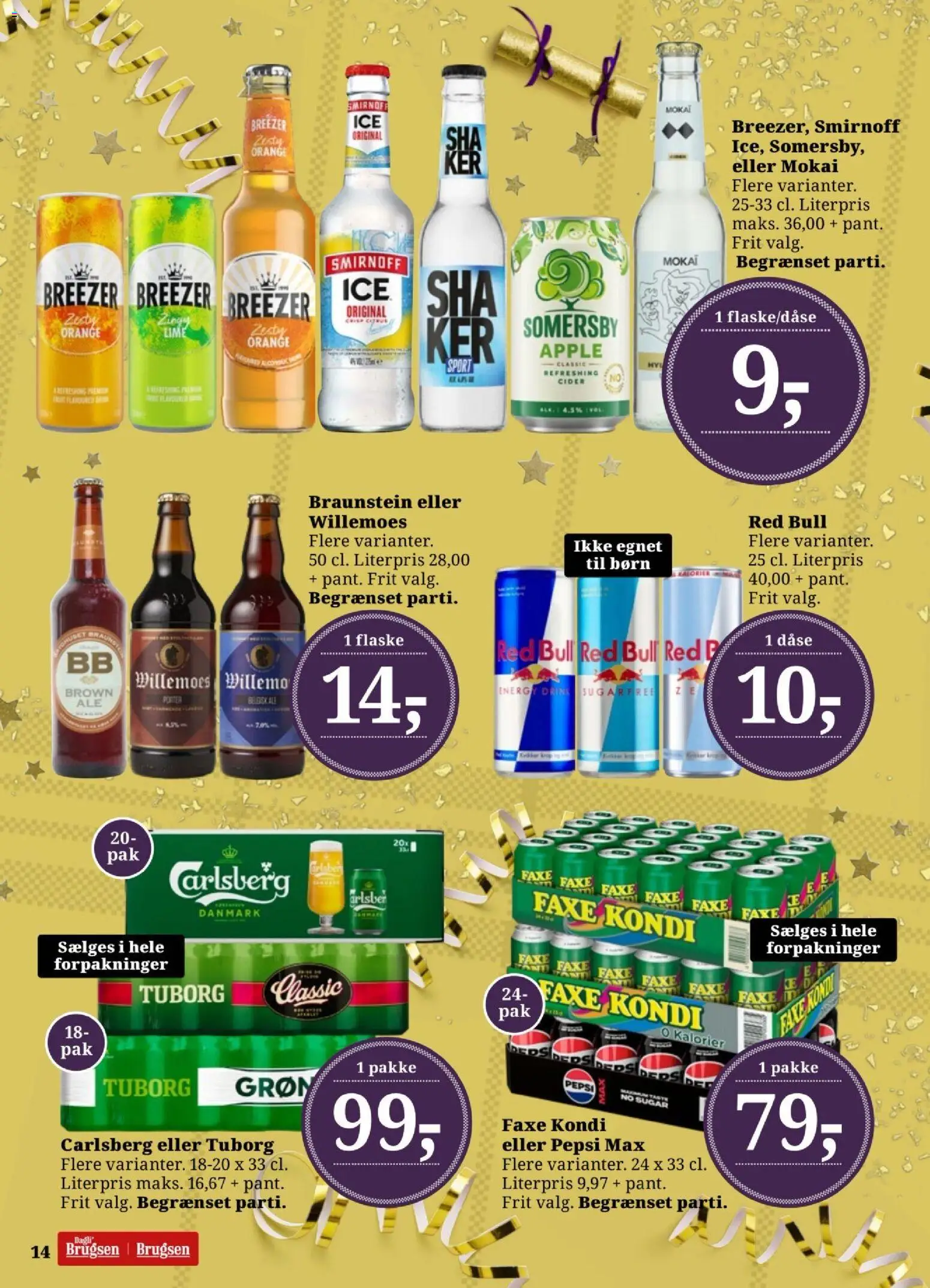 Dagli'Brugsen tilbudsavis – gyldig fra 27.12.2025 | Side: 14 | Produkter: Cider, Faxe Kondi, Pepsi, Pepsi Max