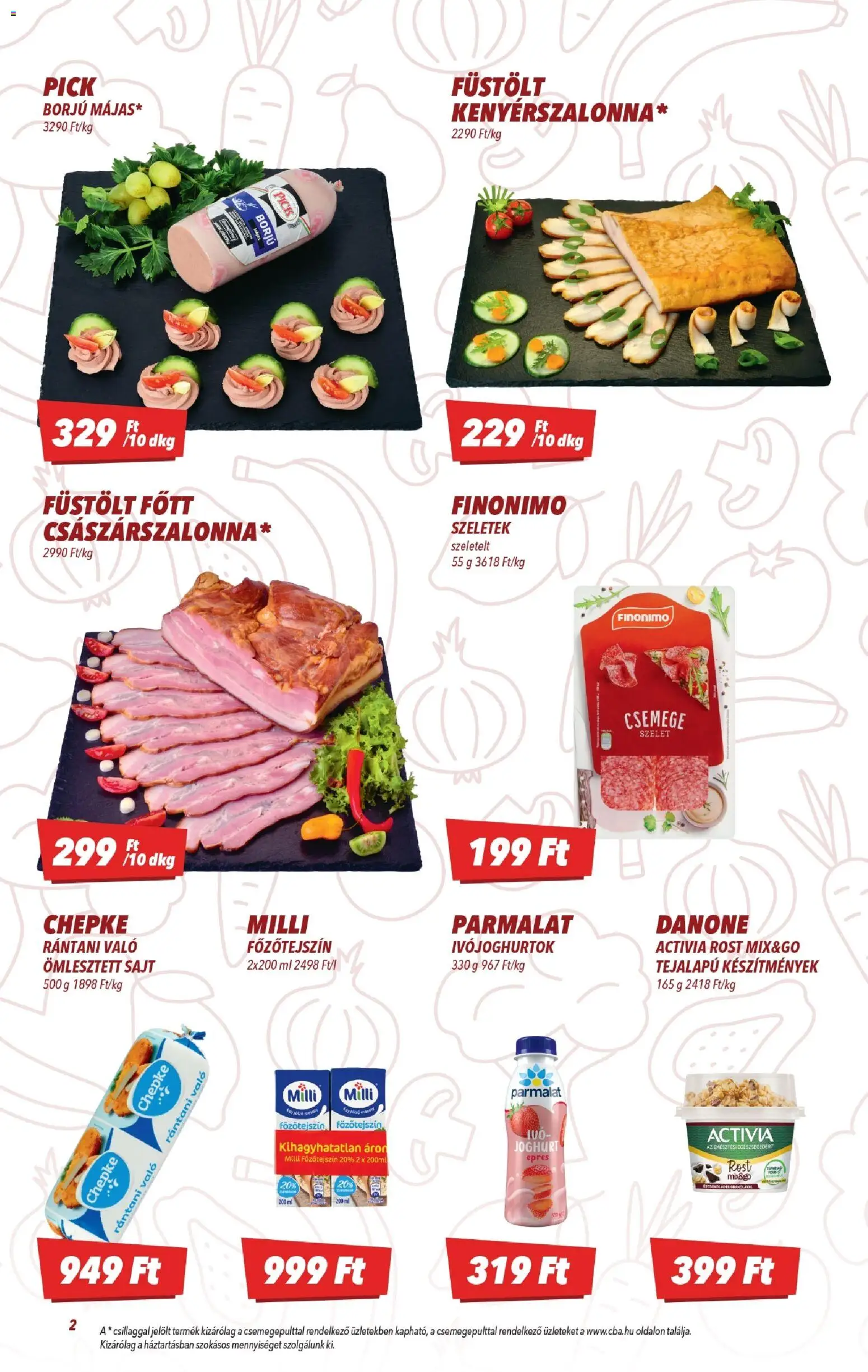 CBA akciós ujság - amely érvényes a következő dátumtól: 19.02.2026 | Oldal: 2 | Termékek: Pick, Főzőtejszín, Sajt, Joghurt