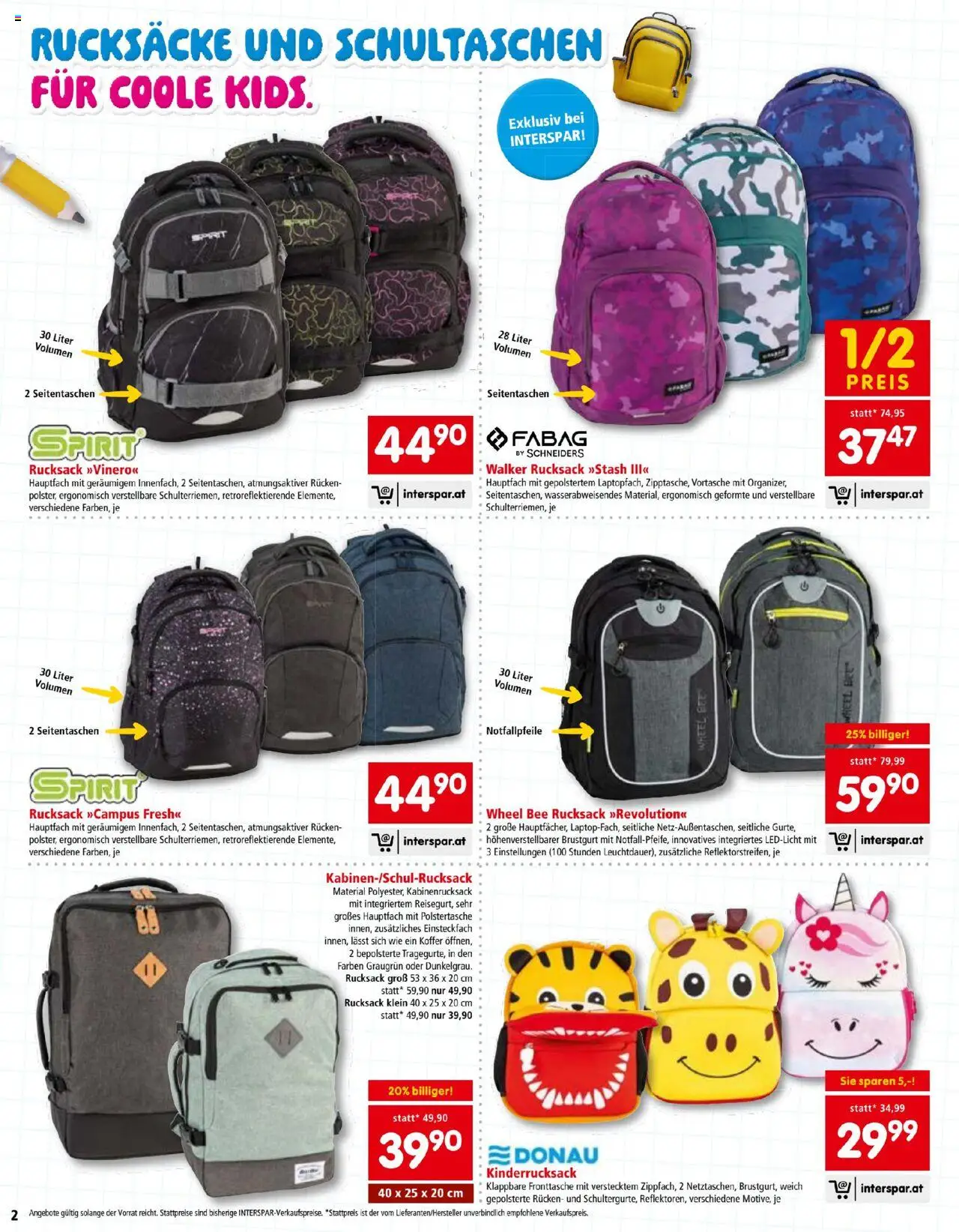 Interspar So macht Schule spass gültig ab 26.06.2025 | Seite: 2 | Produkte: Rucksack, Koffer