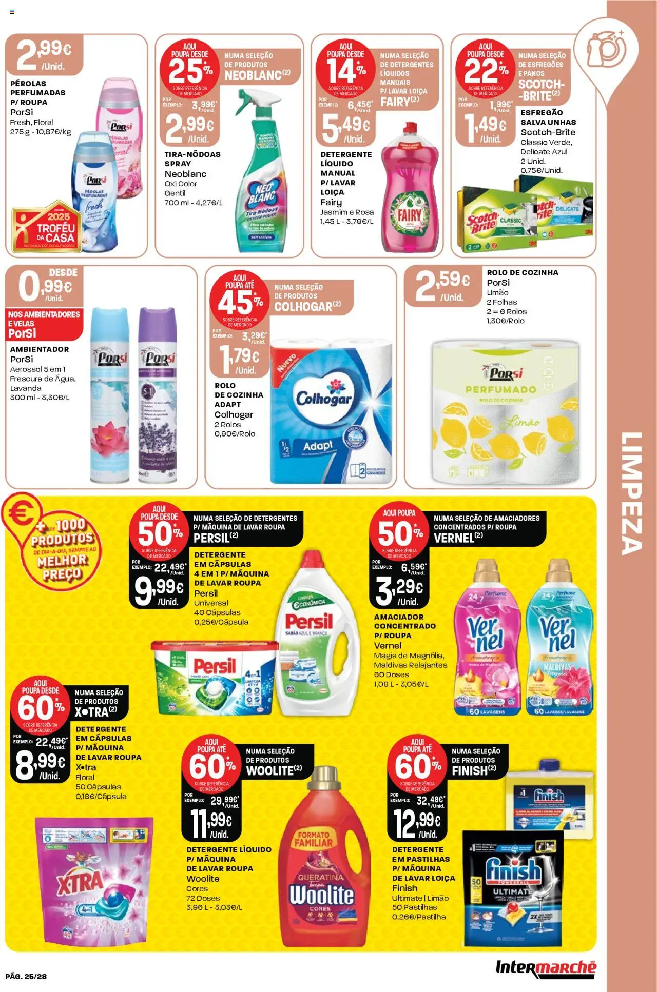 Intermarché folheto │ válido de 14.08.2025 | Página: 25 | Produtos: Esfregão, Máquina de lavar, Sabão, Persil