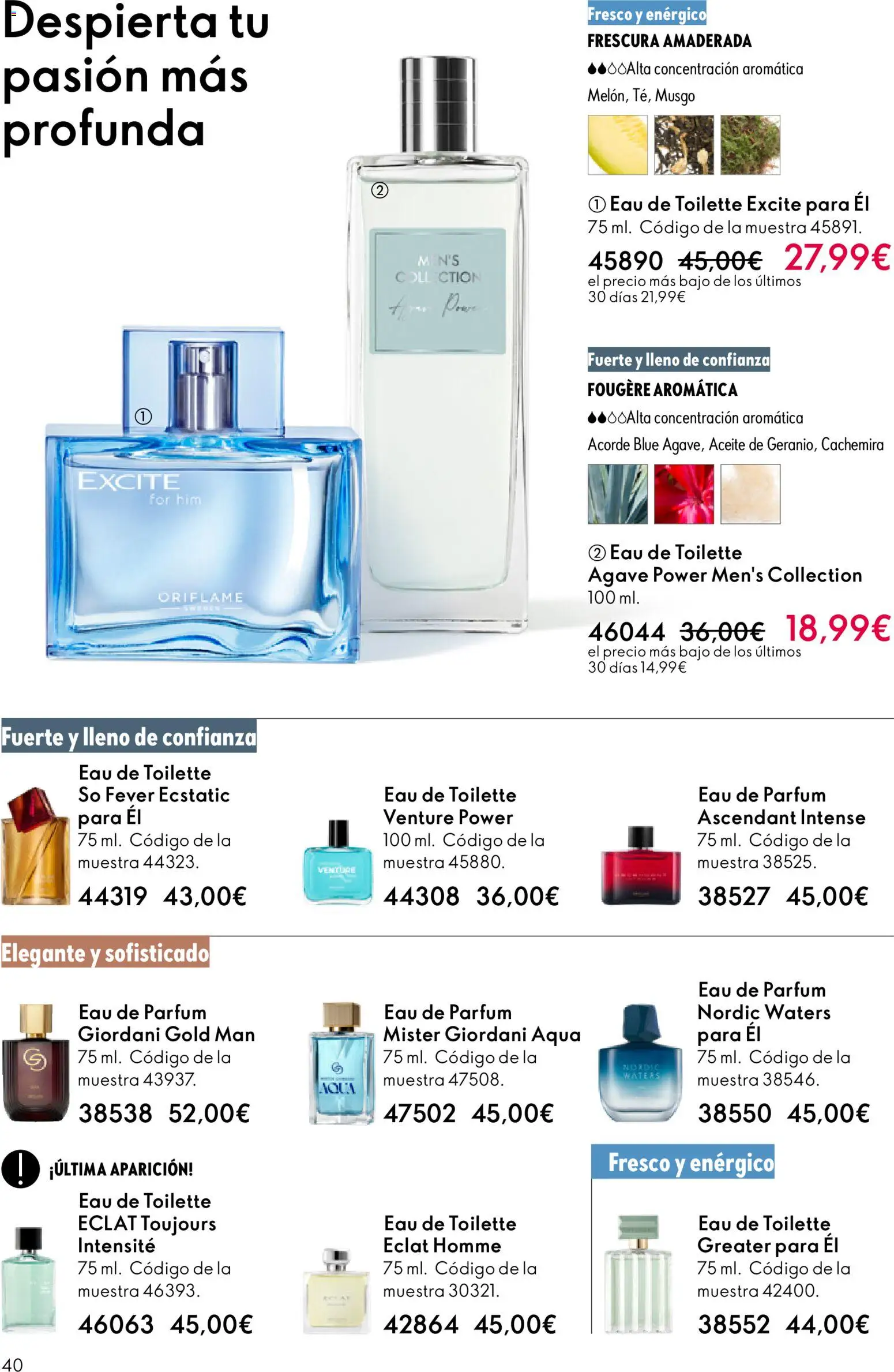 Oriflame - Catálogo Campaña 2 │ válido desde el 28.01.2026 | Página: 40 | Productos: Eau de toilette, Aceite, Eau de parfum