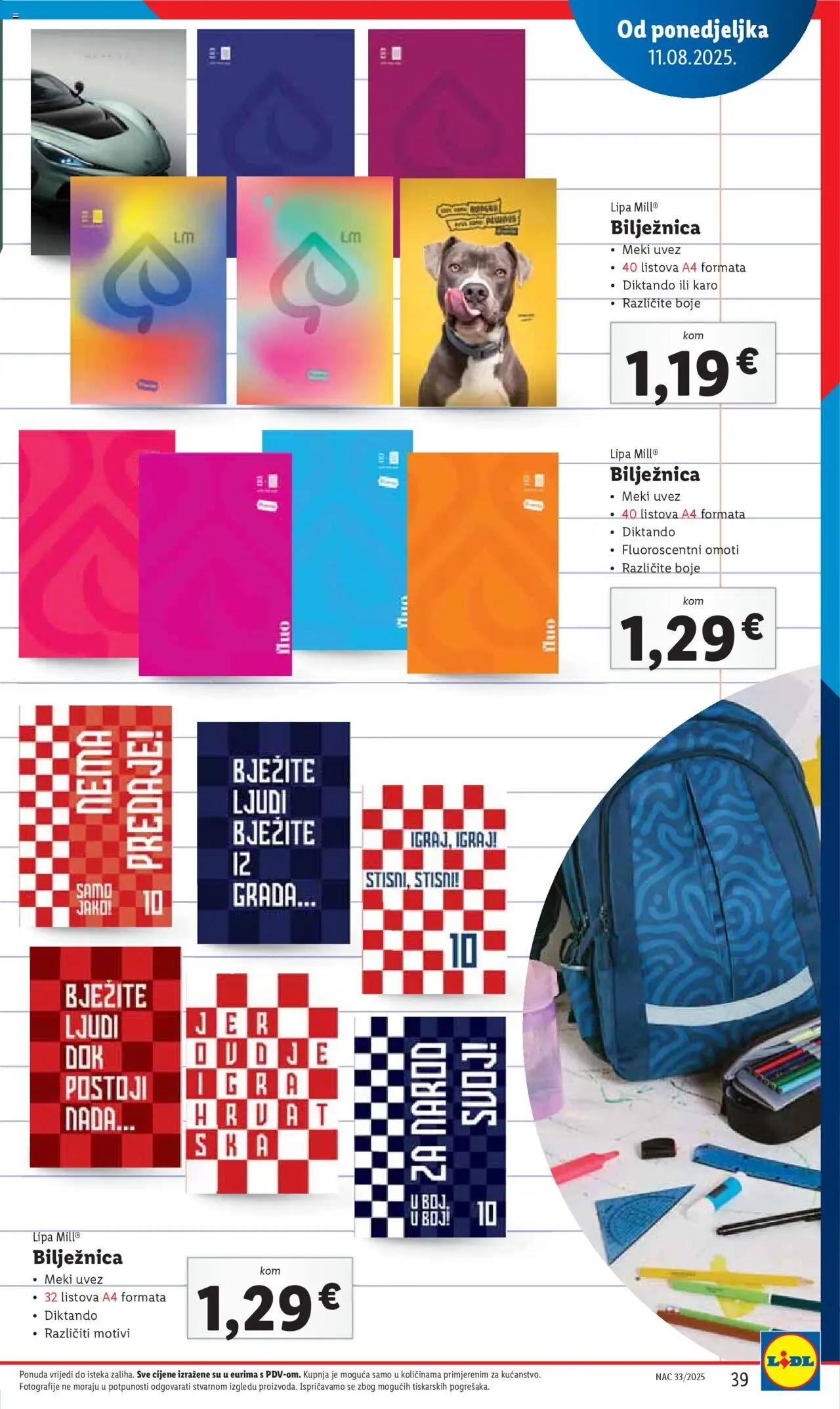 Lidl katalog | vrijedi od 31.07.2025 | Stranica: 39 | Proizvodi: Igra, Bilježnica