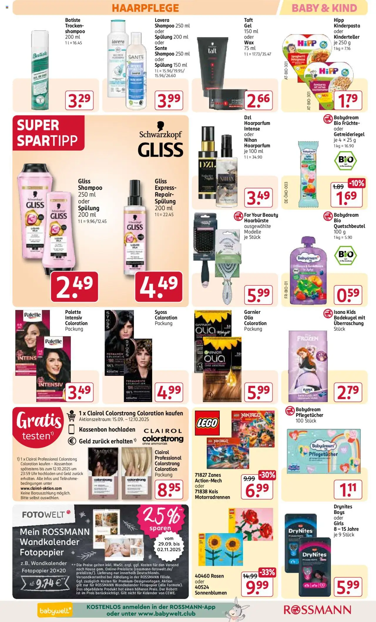 Rossmann Prospekt 	 – gültig ab 29.09.2025 | Seite: 9 | Produkte: Shampoo, Spülung, Uhr